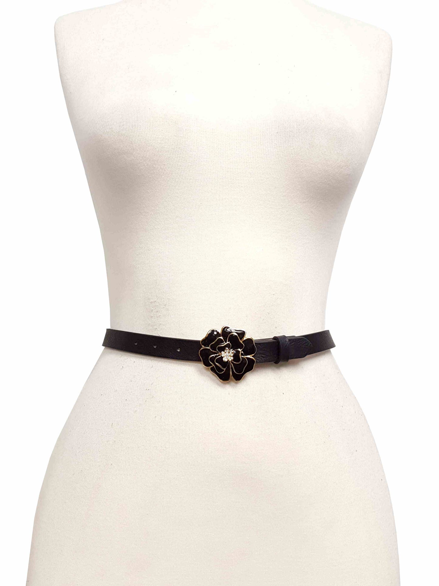Belt: Camellia Gold Trim Buckle w. Skinny Belt