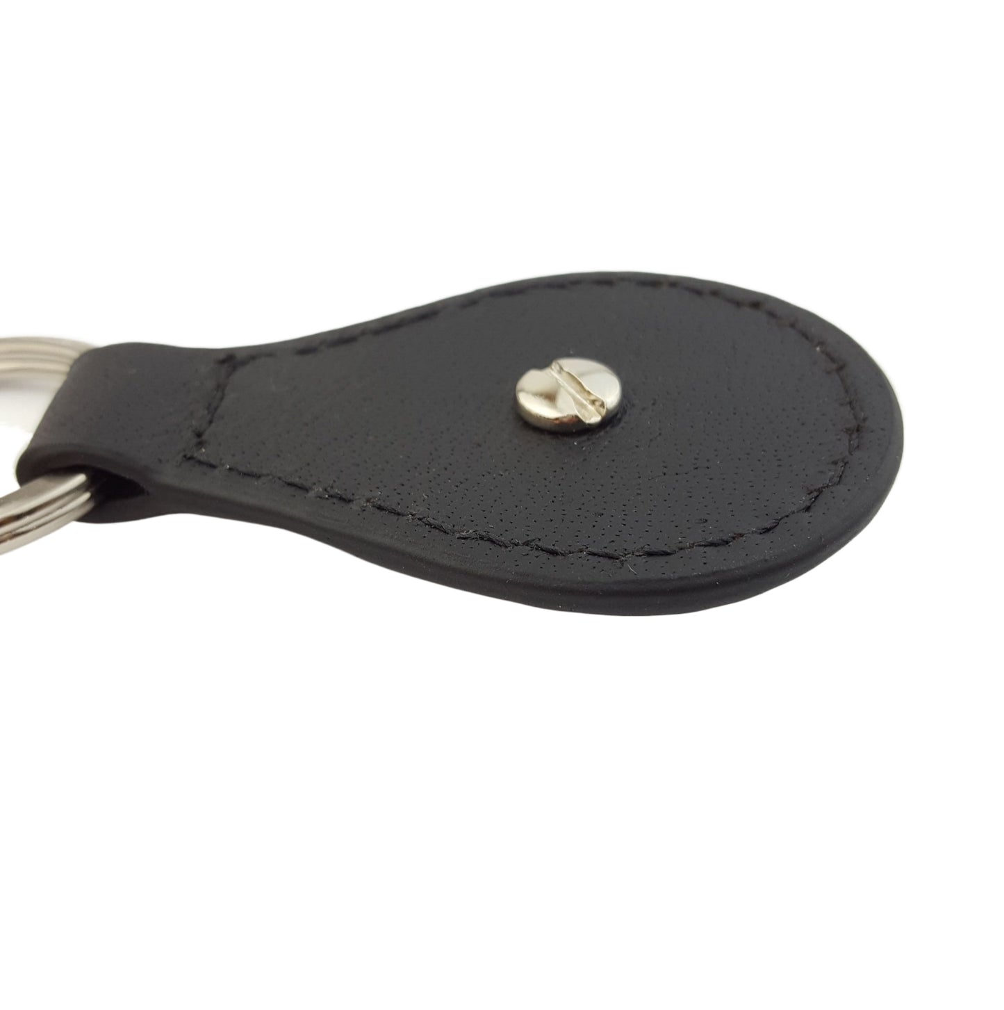 Key Chain: Genuine Leather Key Fob w. Silver Ranger Star