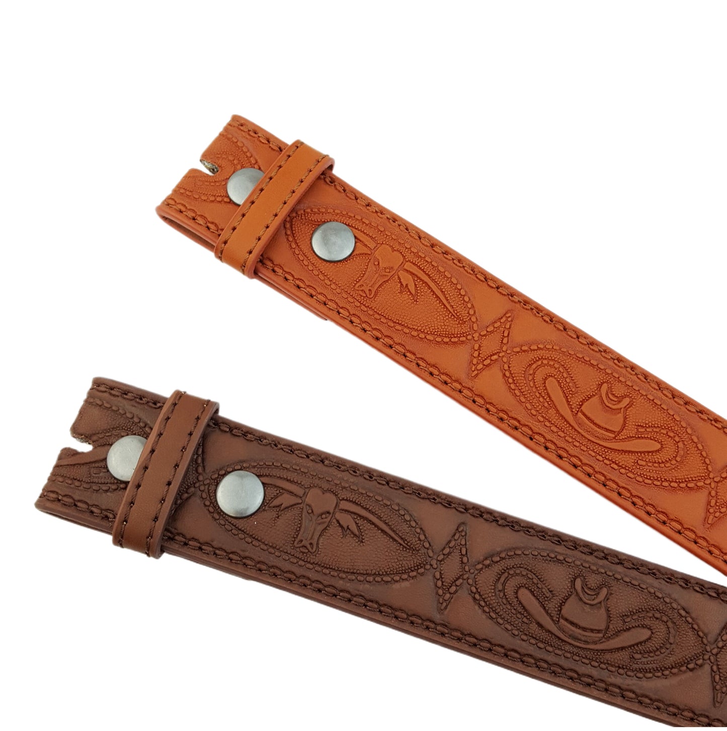 Strap: 1.5" Width Western Longhorn Embossed Belt Strap