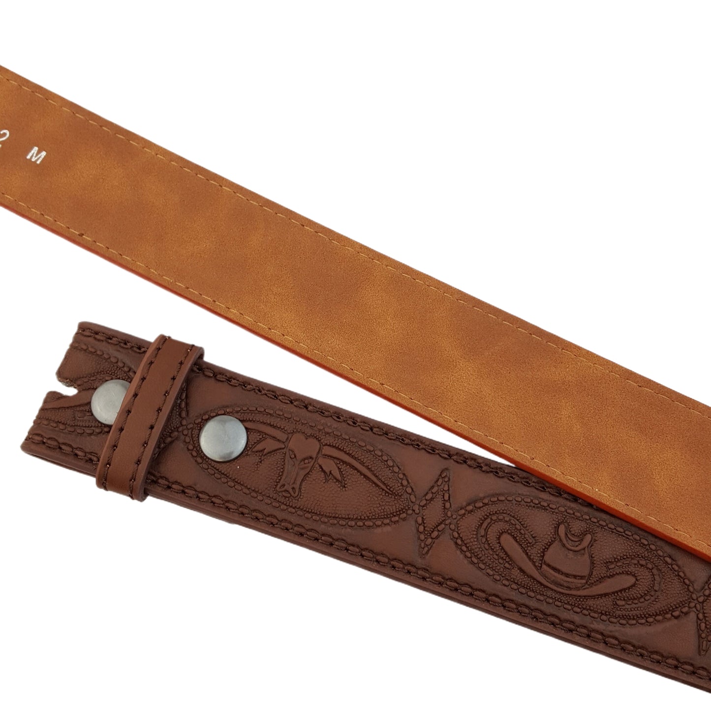 Strap: 1.5" Width Western Longhorn Embossed Belt Strap