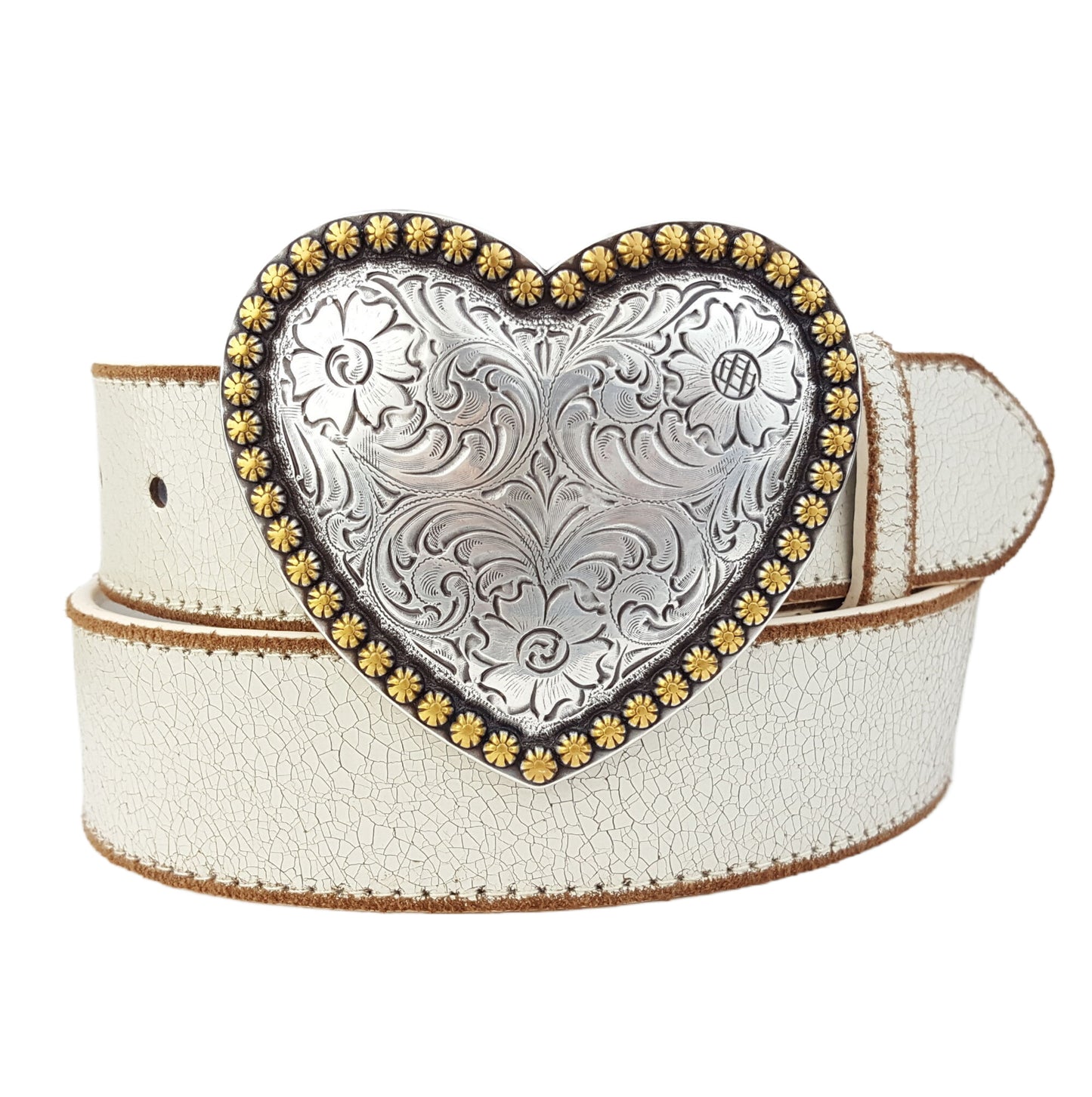 Belt: Western Heart Buckle w. Vintage Leather belt