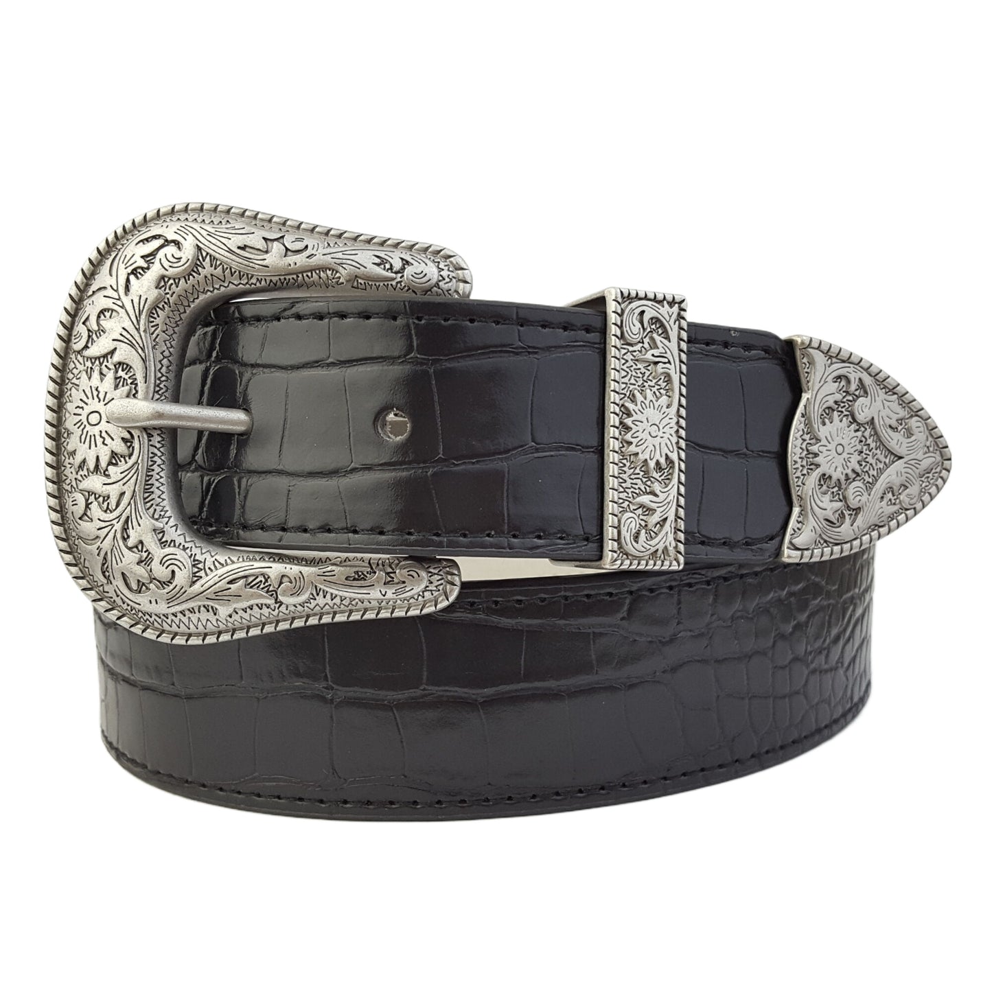Belt: Western-Inspired Alligator-Print Belt