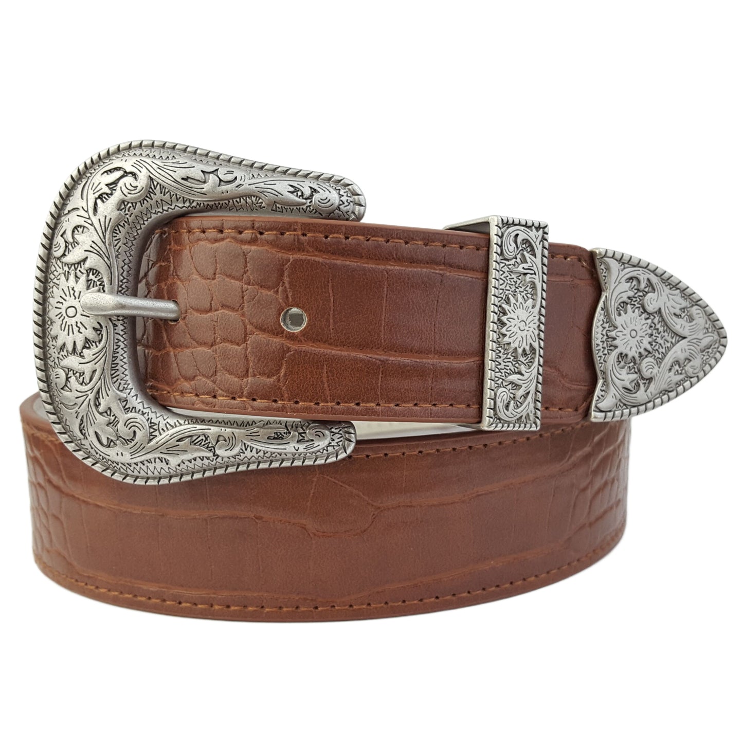 Belt: Western-Inspired Alligator-Print Belt