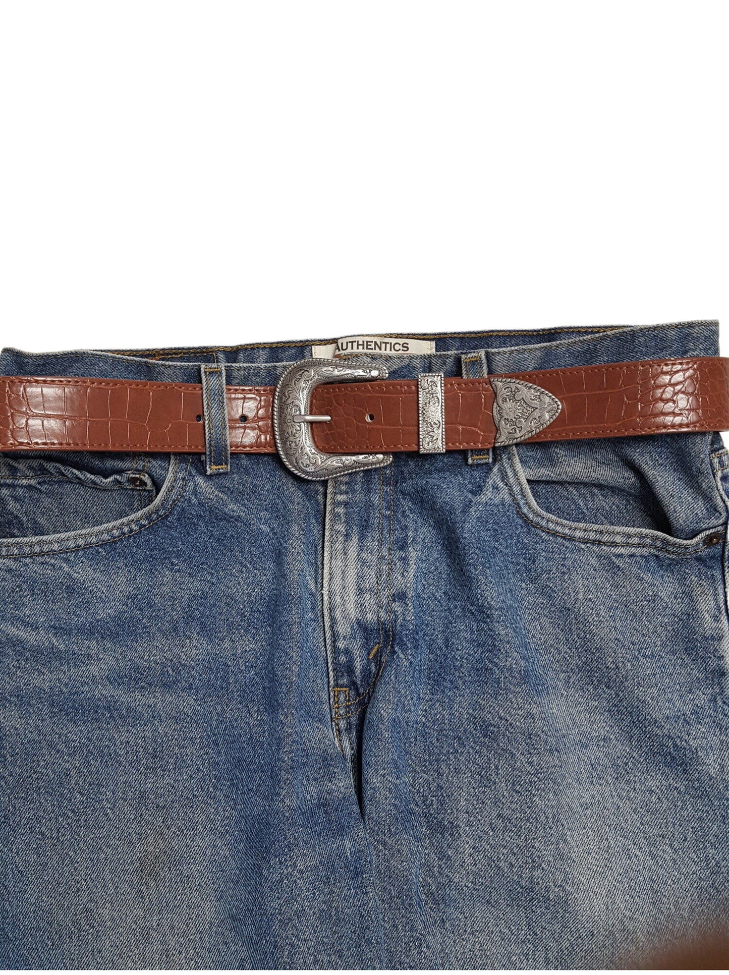 Belt: Western-Inspired Alligator-Print Belt