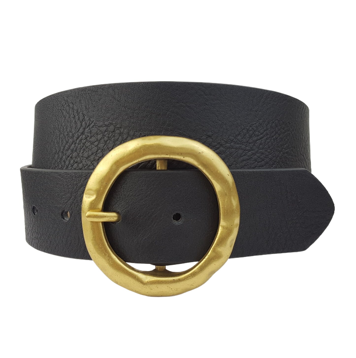 Belt: Basic Jean belt with Gold Round Buckle