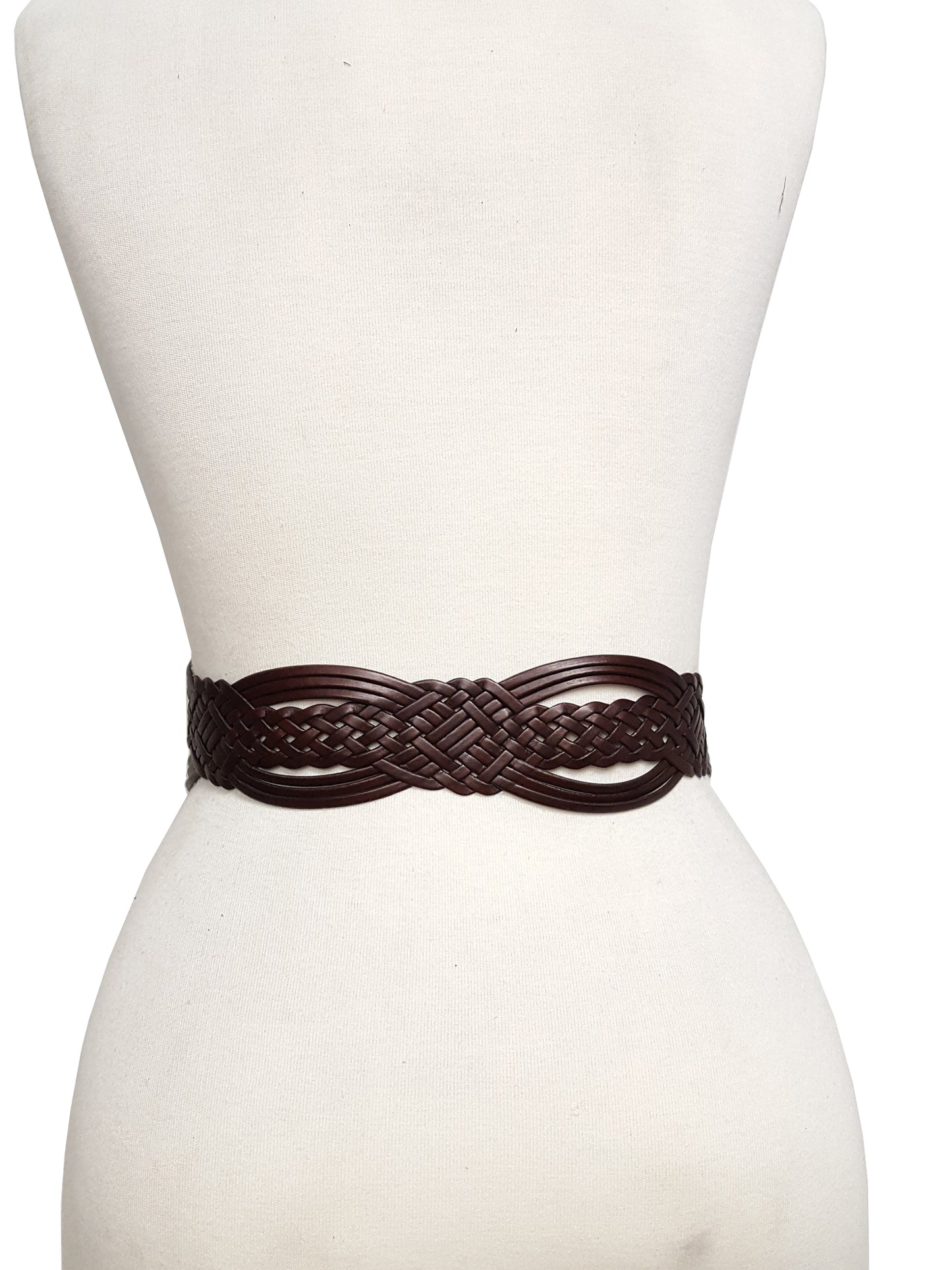 Belt: Hand Braided Leather Belt with Floral theme Buckle