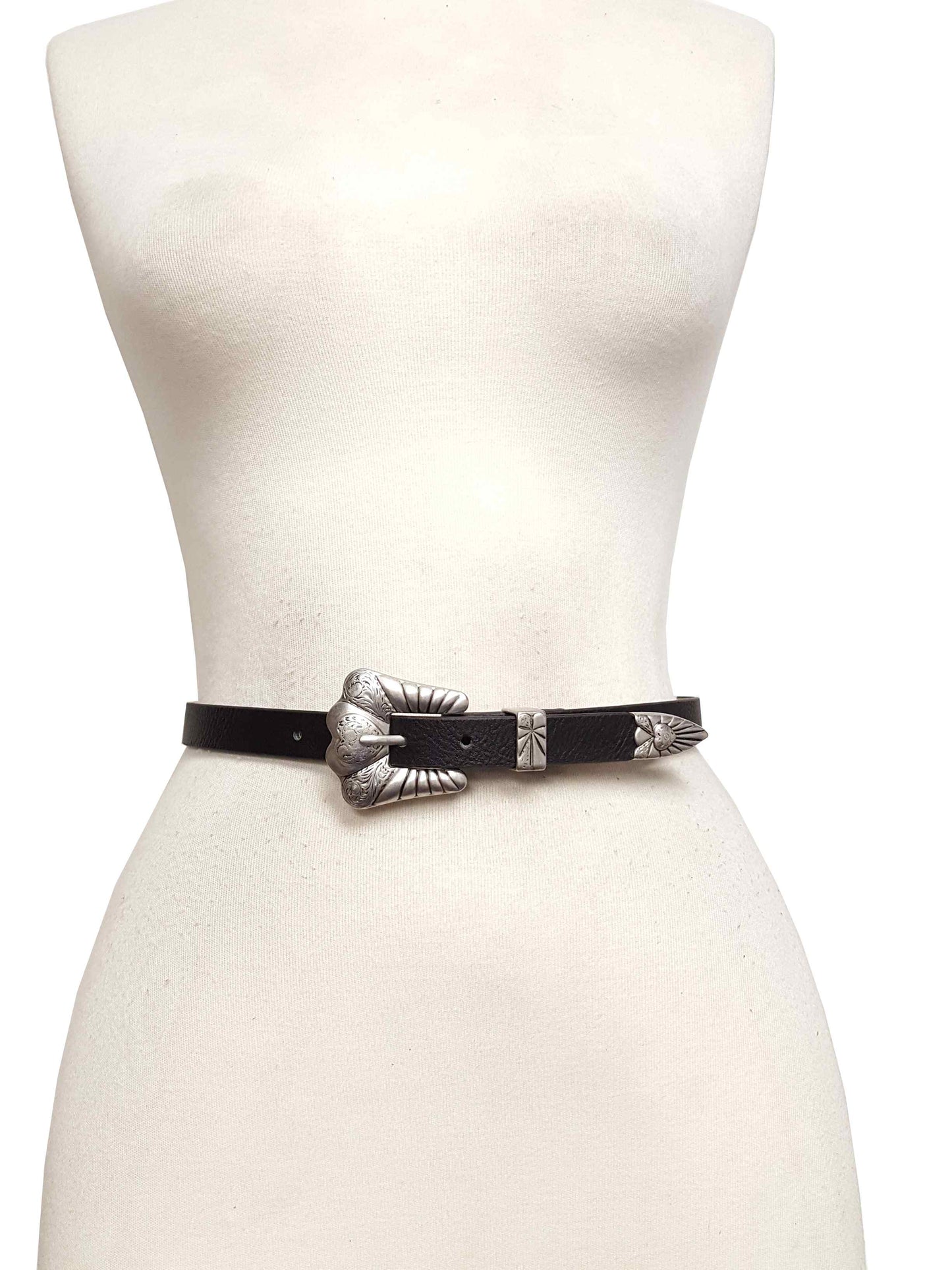 Buckle: Western Style Buckle set for skinny belt strap