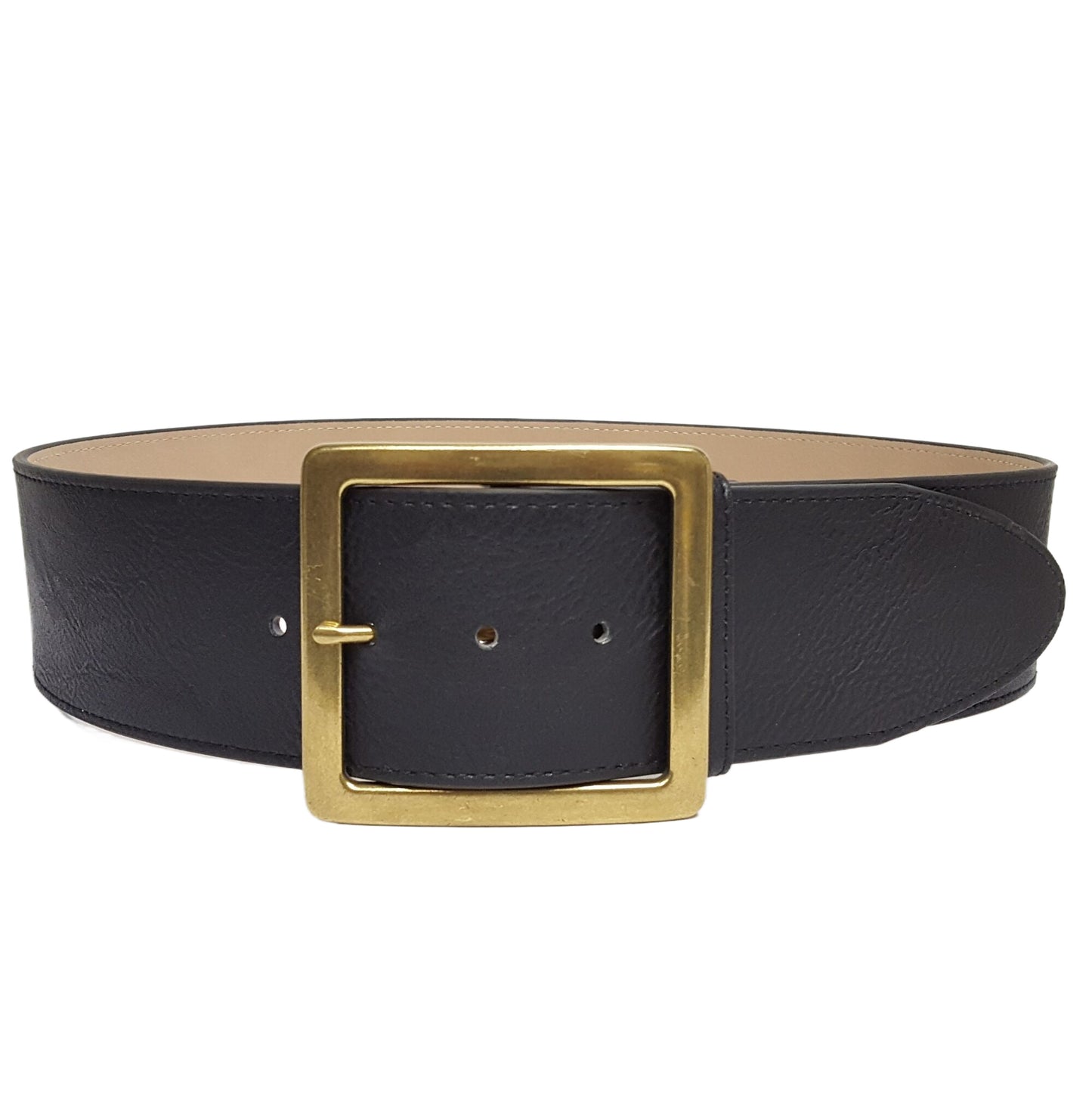 Belt: Wide Width Belt with Square Brass Buckle