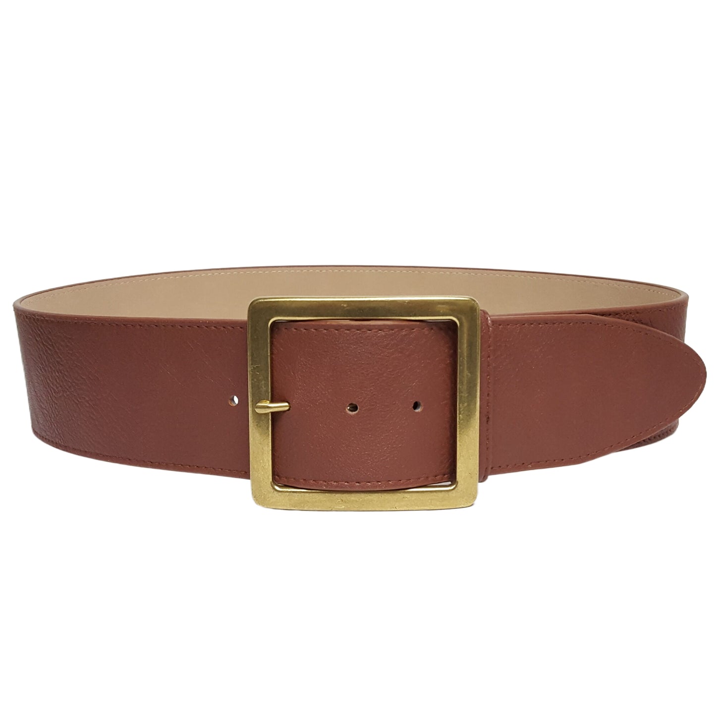 Belt: Wide Width Belt with Square Brass Buckle