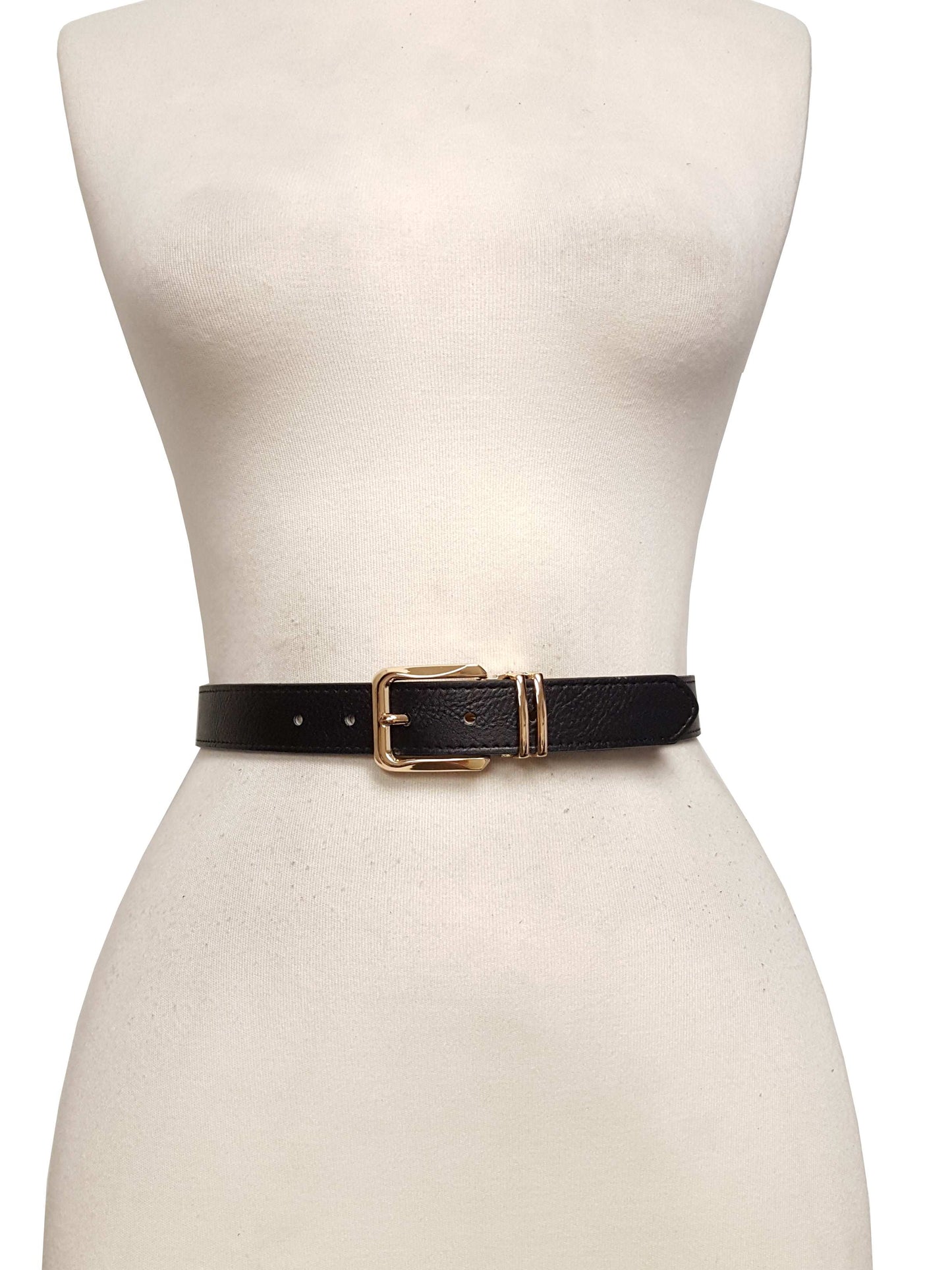 Belt: Classic Plain belt in Shiny Gold Buckle
