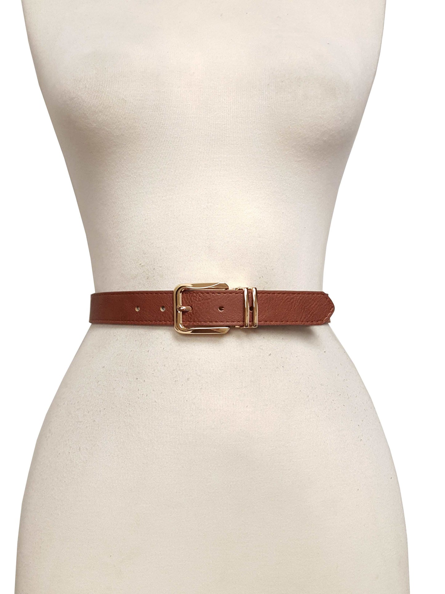 Belt: Classic Plain belt in Shiny Gold Buckle