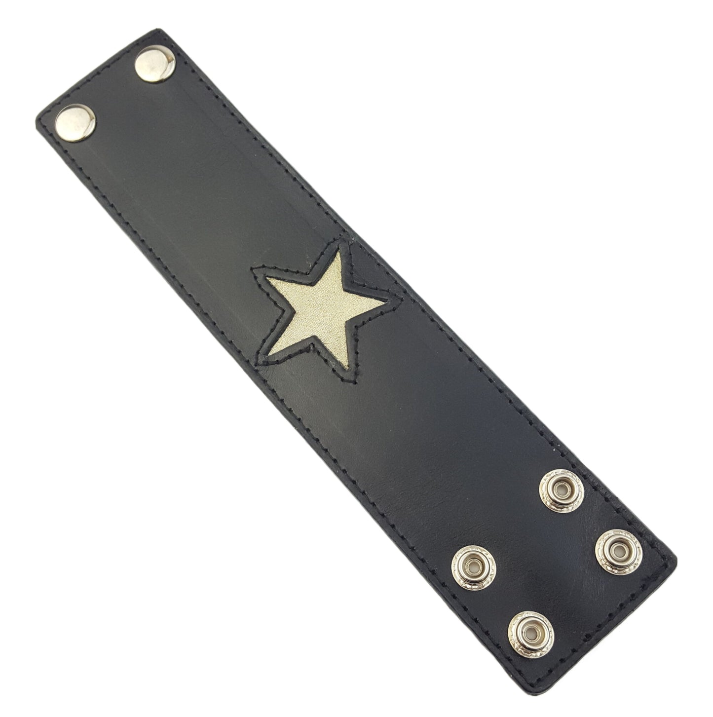 Bracelet: Genuine Leather Cuff with Star Cut-out