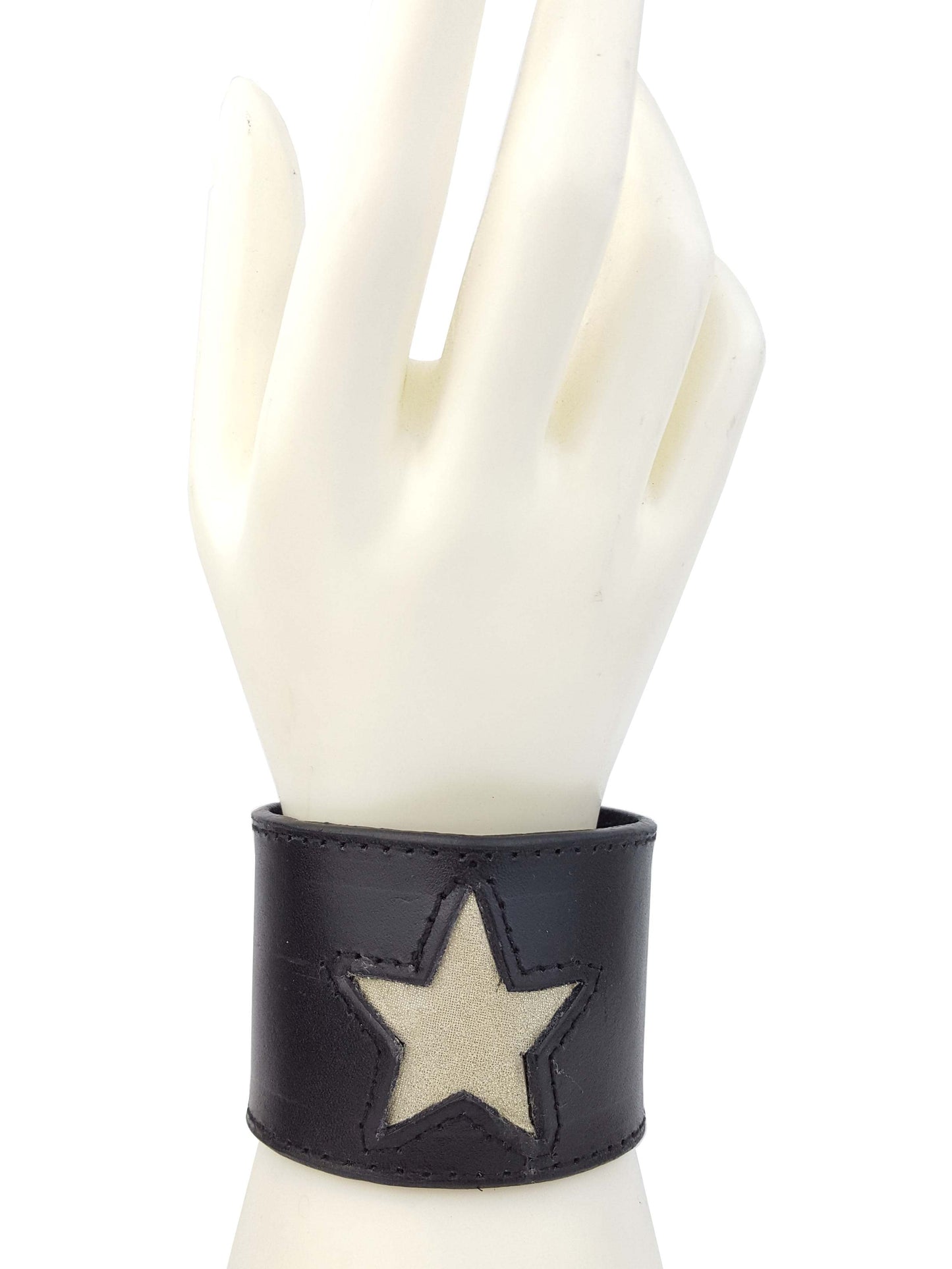 Bracelet: Genuine Leather Cuff with Star Cut-out