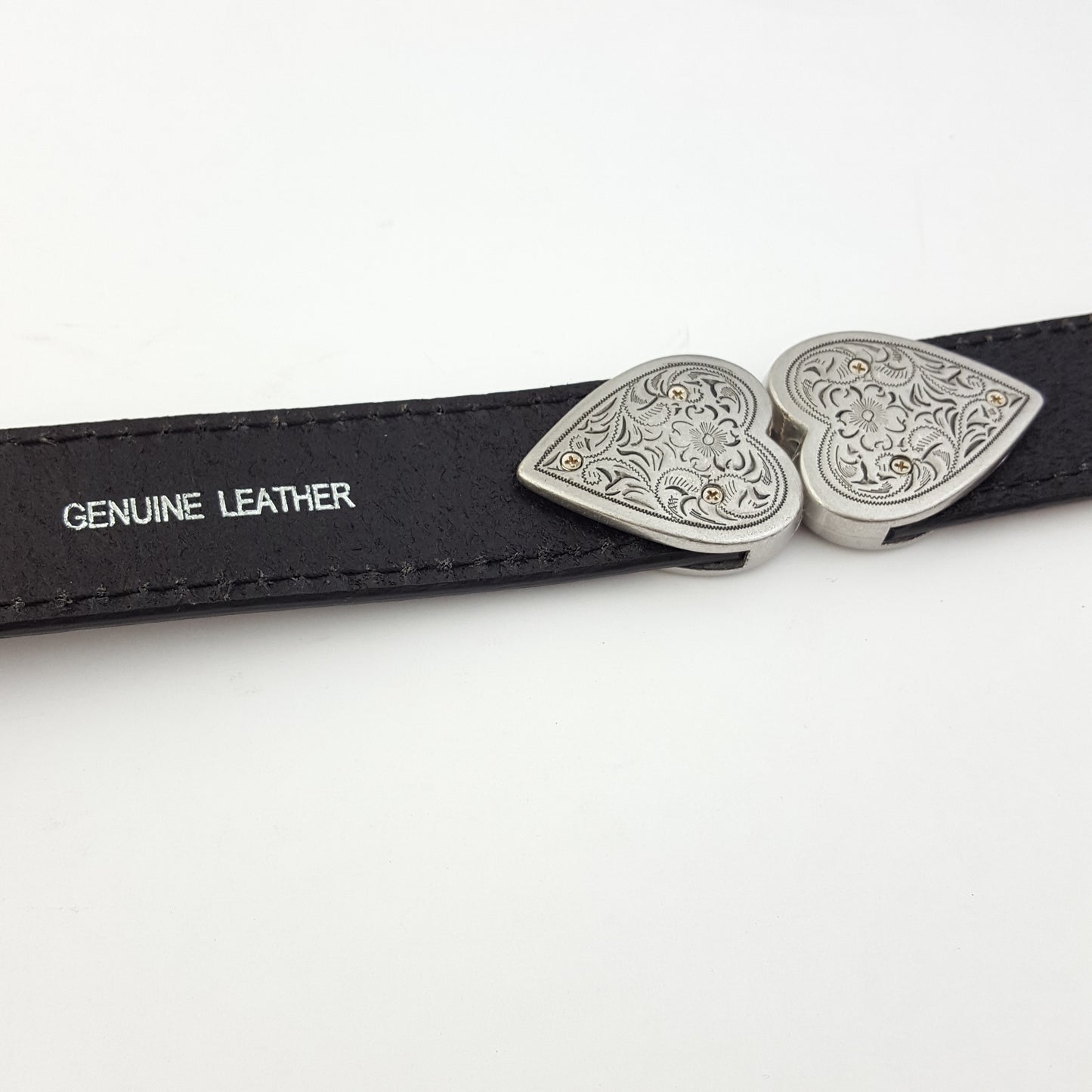 Belt: Genuine Leather Belt with Heart Buckle and matching conchos