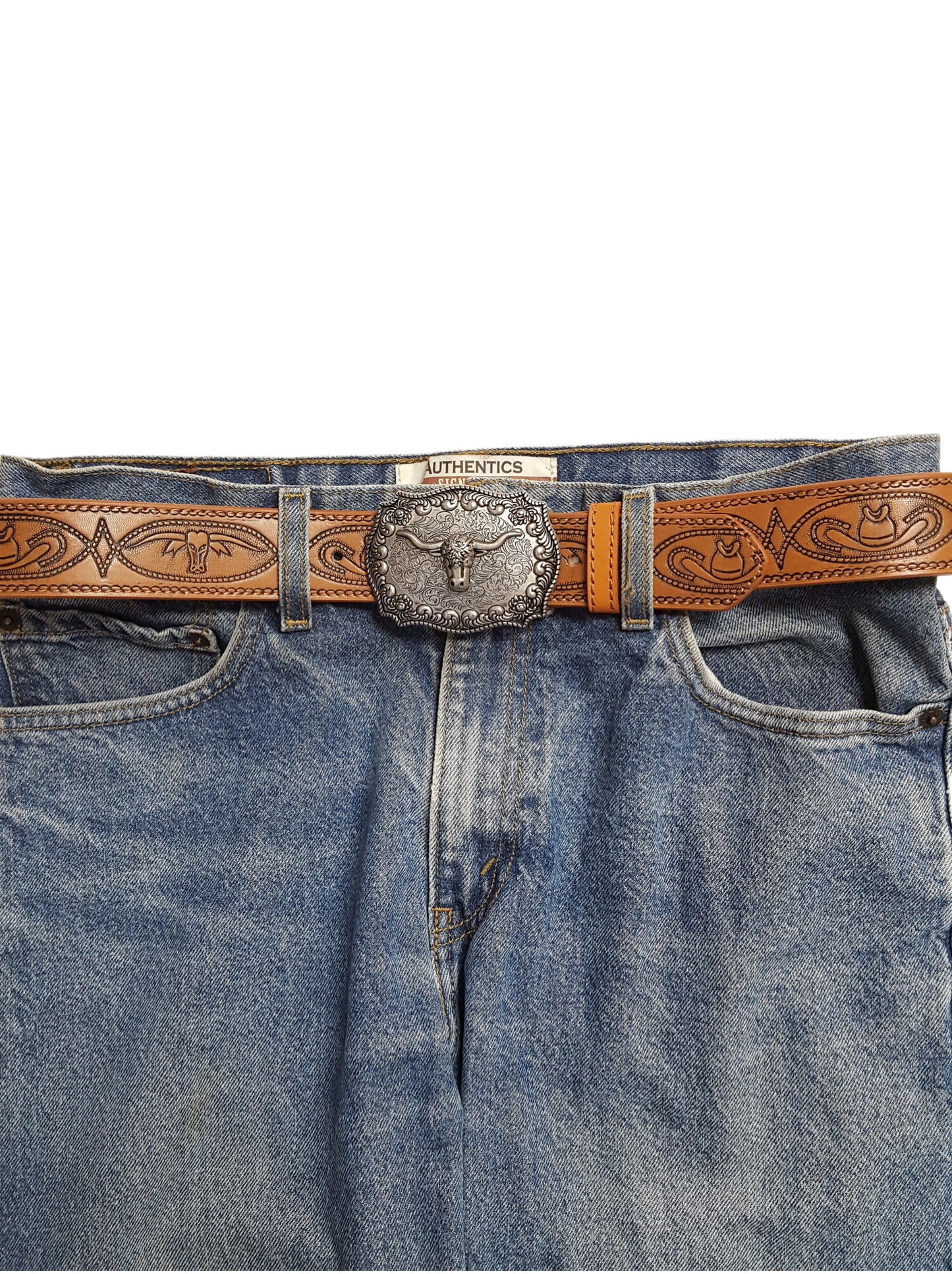 Belt: Matching Western Long Horn Buckle and Belt
