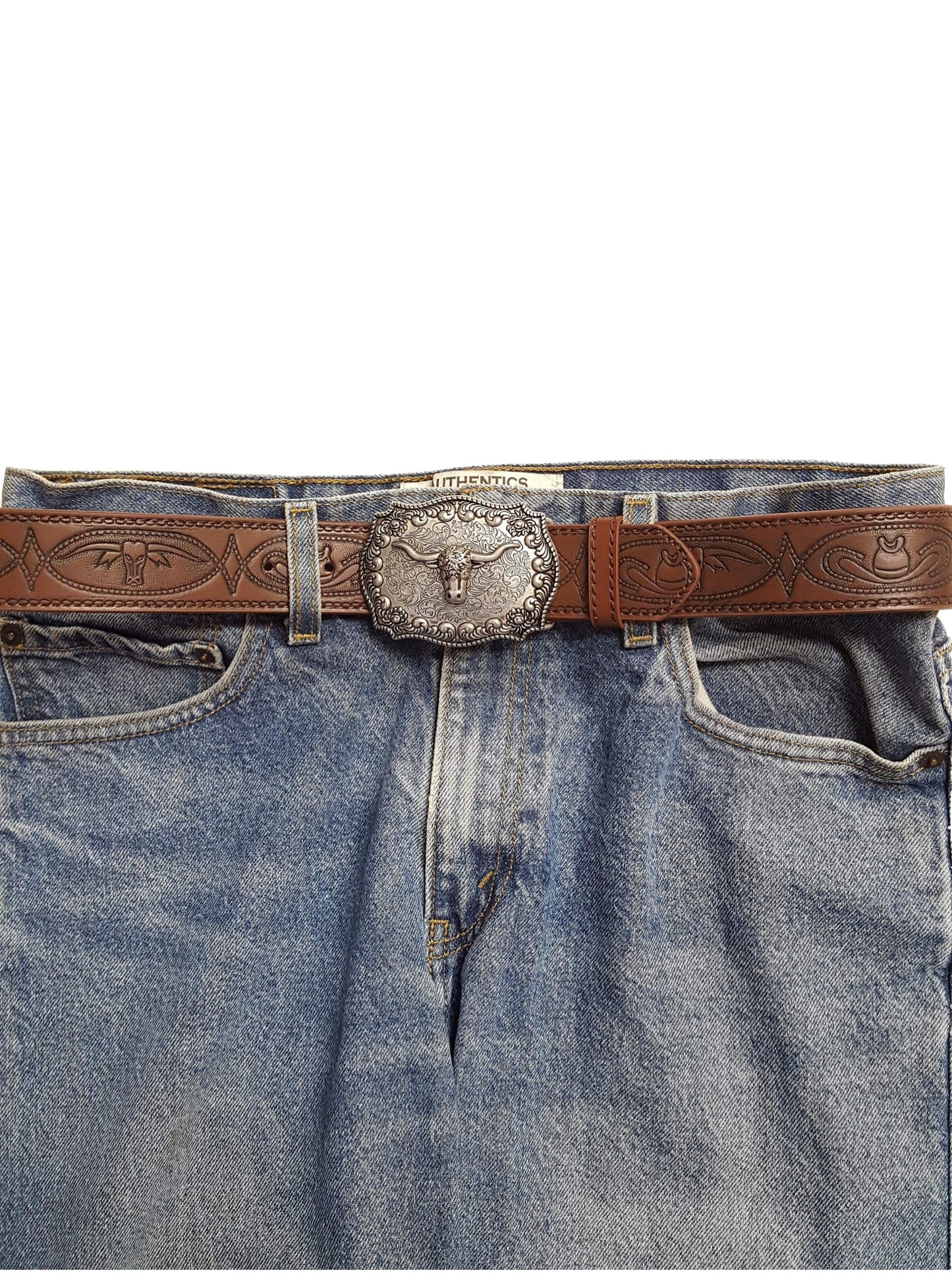 Belt: Matching Western Long Horn Buckle and Belt