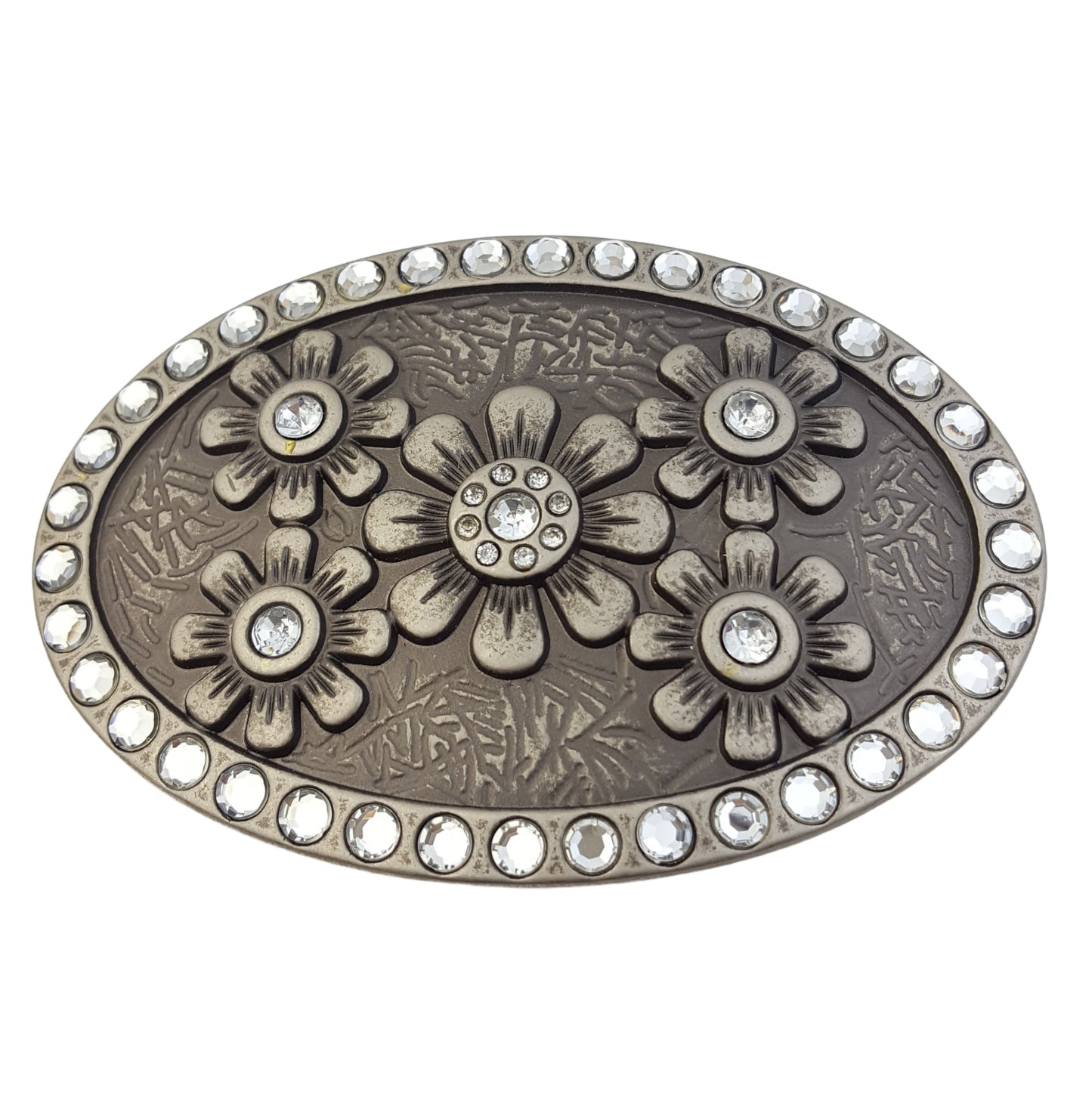 Buckle: Oval Western Style w. Daisy Flower Buckle