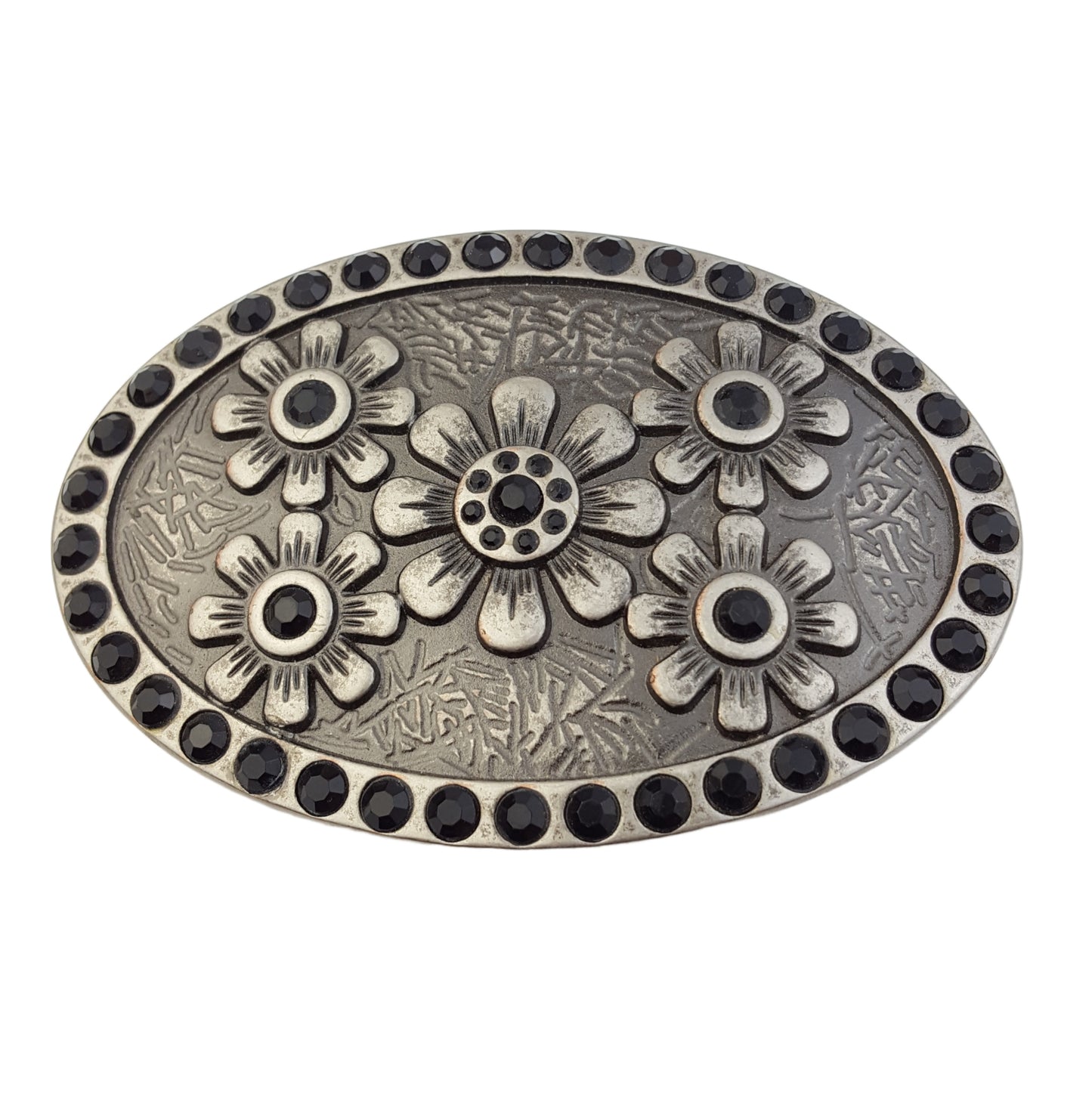 Buckle: Oval Western Style w. Daisy Flower Buckle