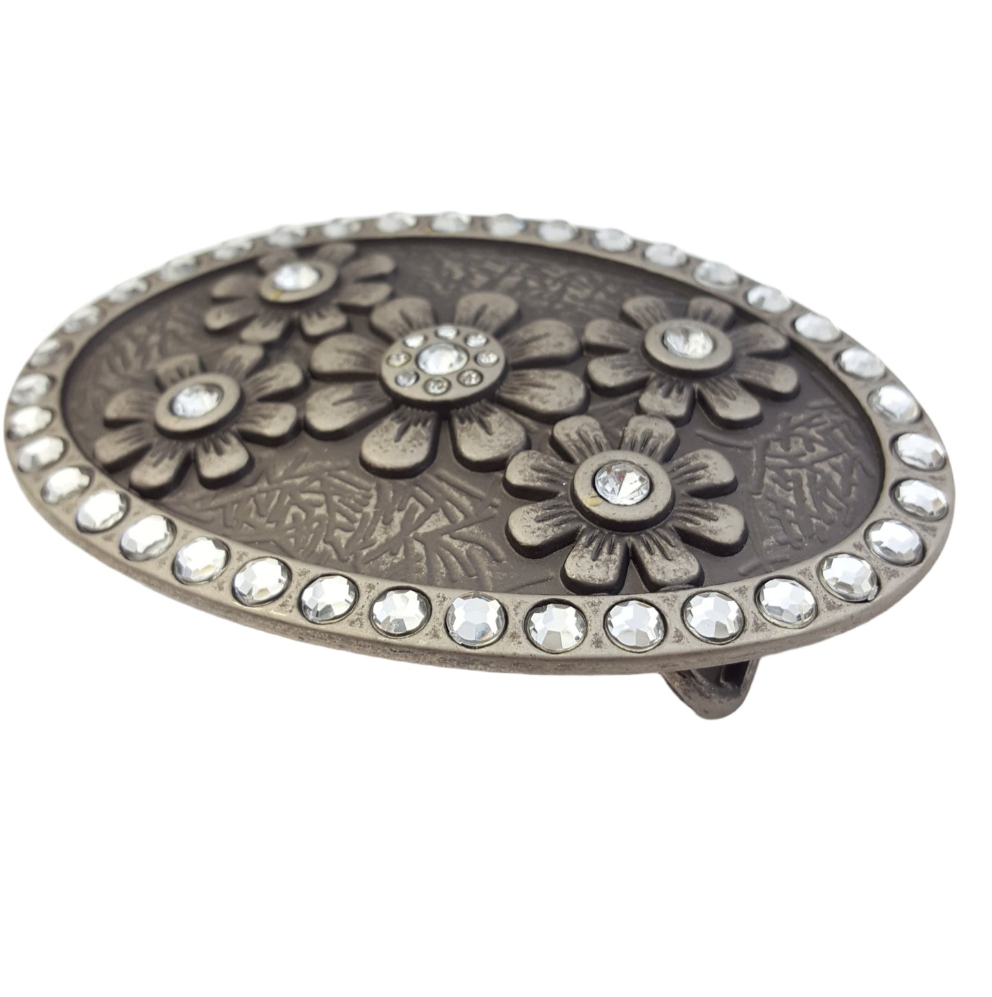 Buckle: Oval Western Style w. Daisy Flower Buckle