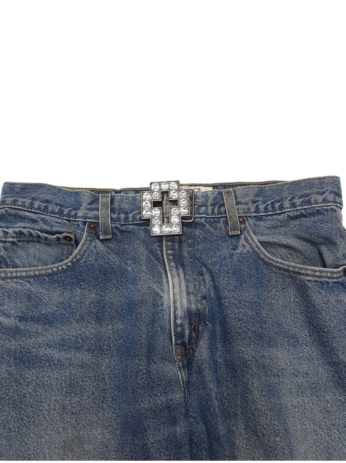 Buckle: Cross Shape Buckle with big crystals