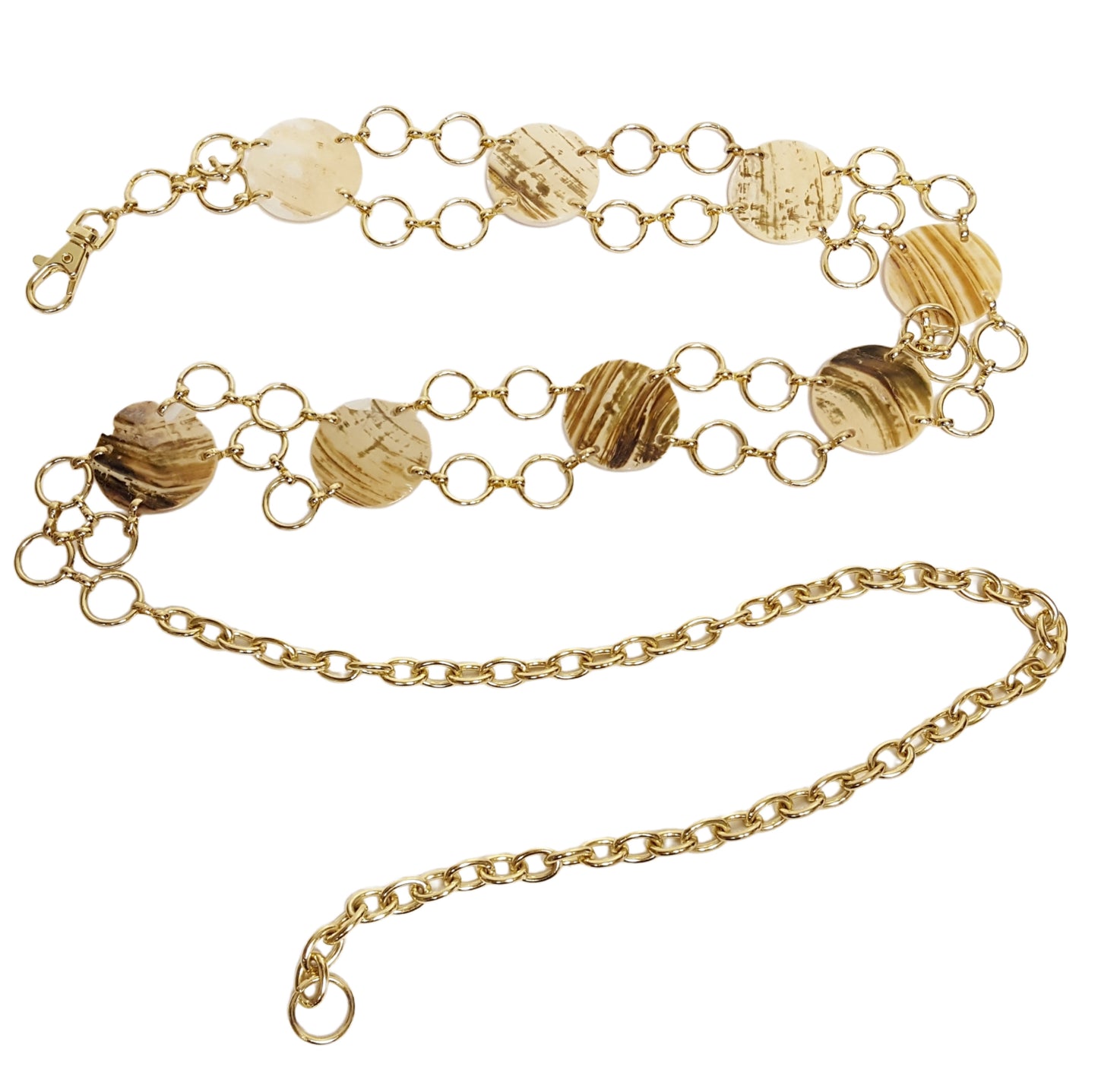 Belt: Sea Shells Gold Chain belt