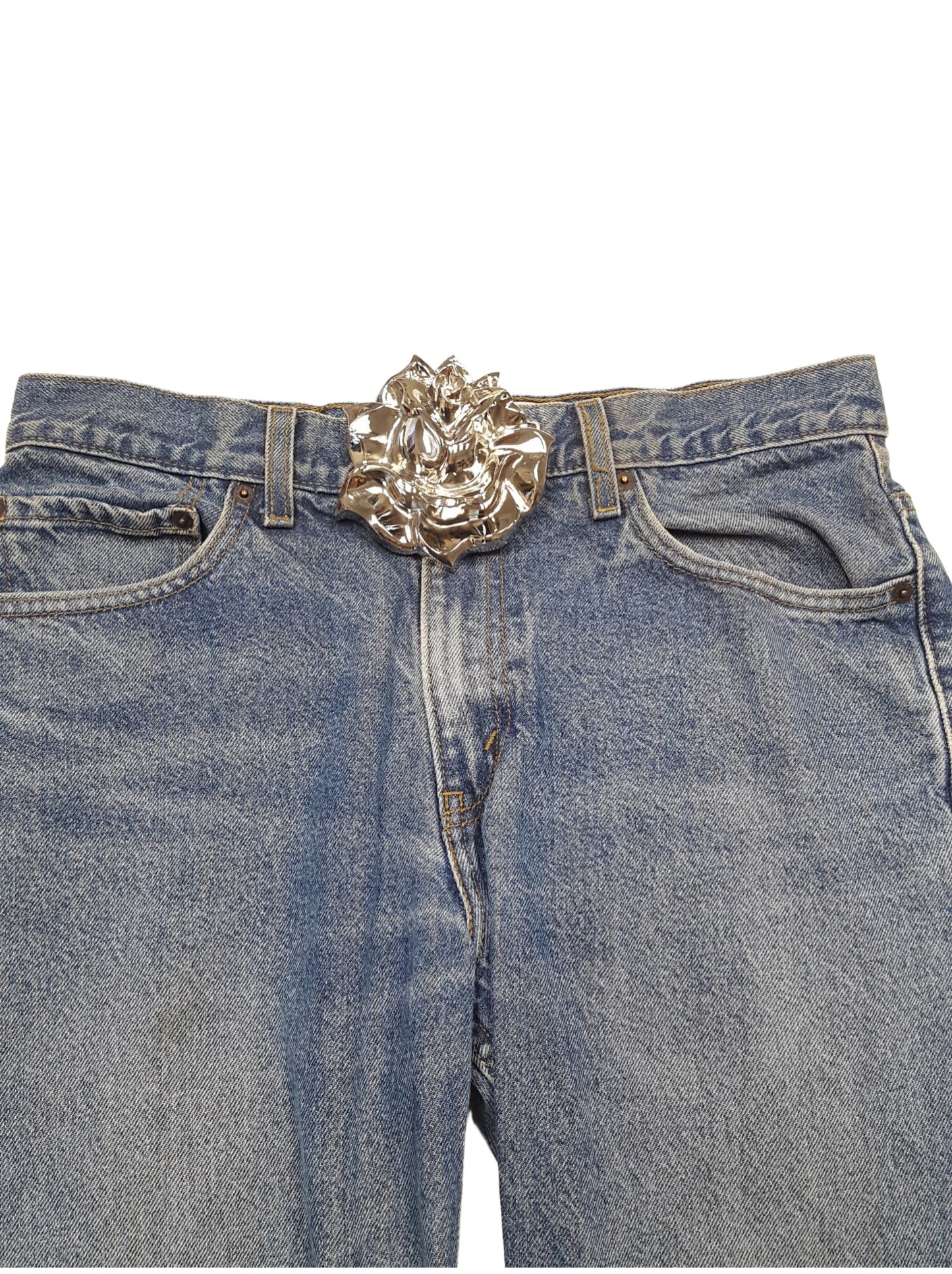 Buckle Sale: Big Rose Silver Chrome Belt Buckle