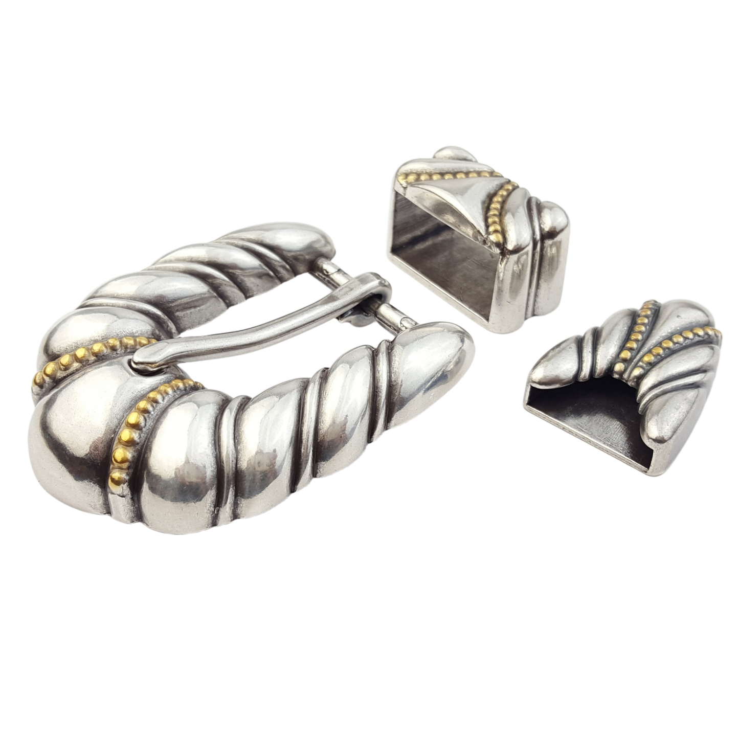 Buckle set: Quality Silver Plated with Gold Trim Buckle