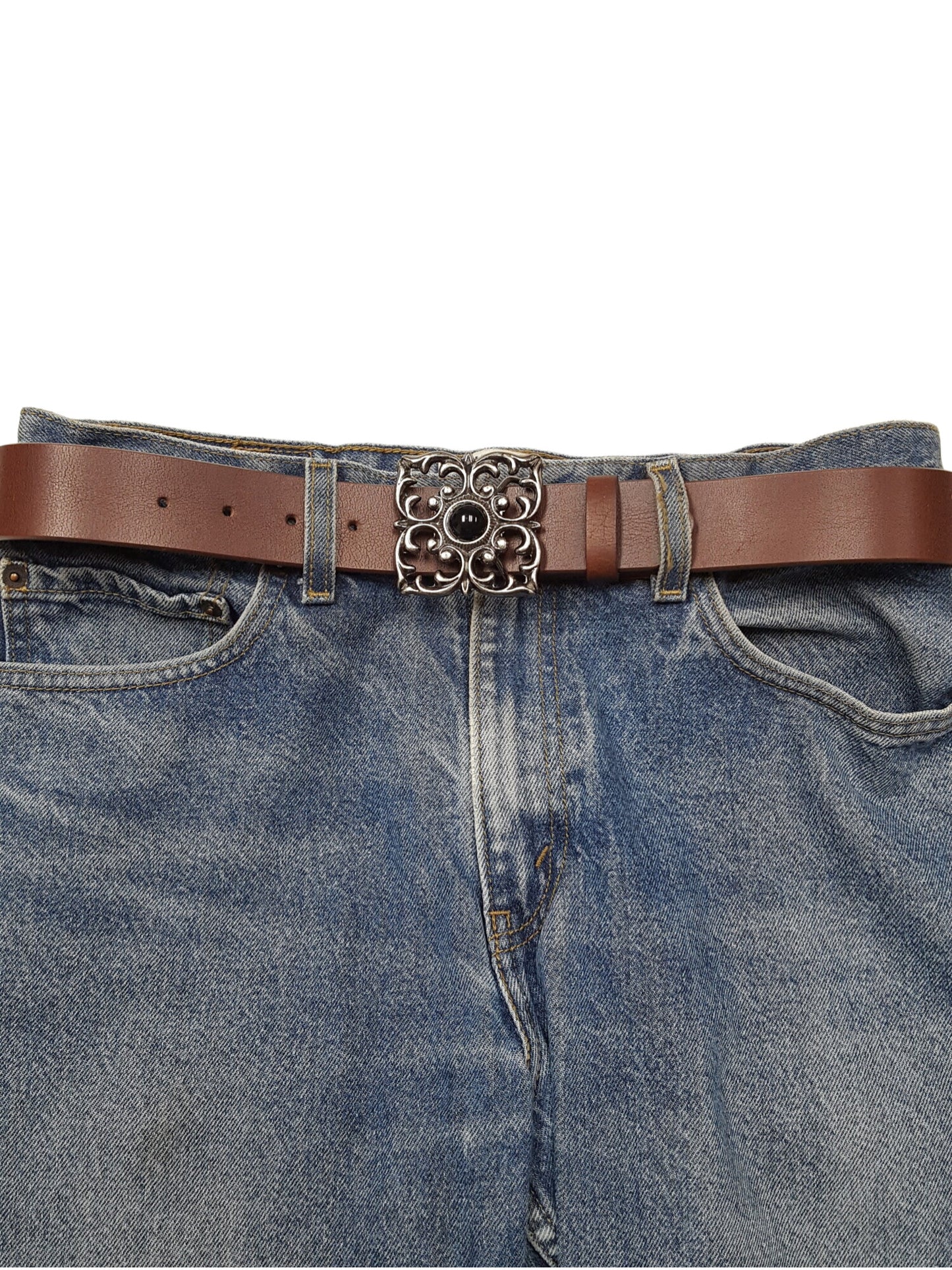 Buckle: Antique-Silver Scroll Women's Belt Buckle