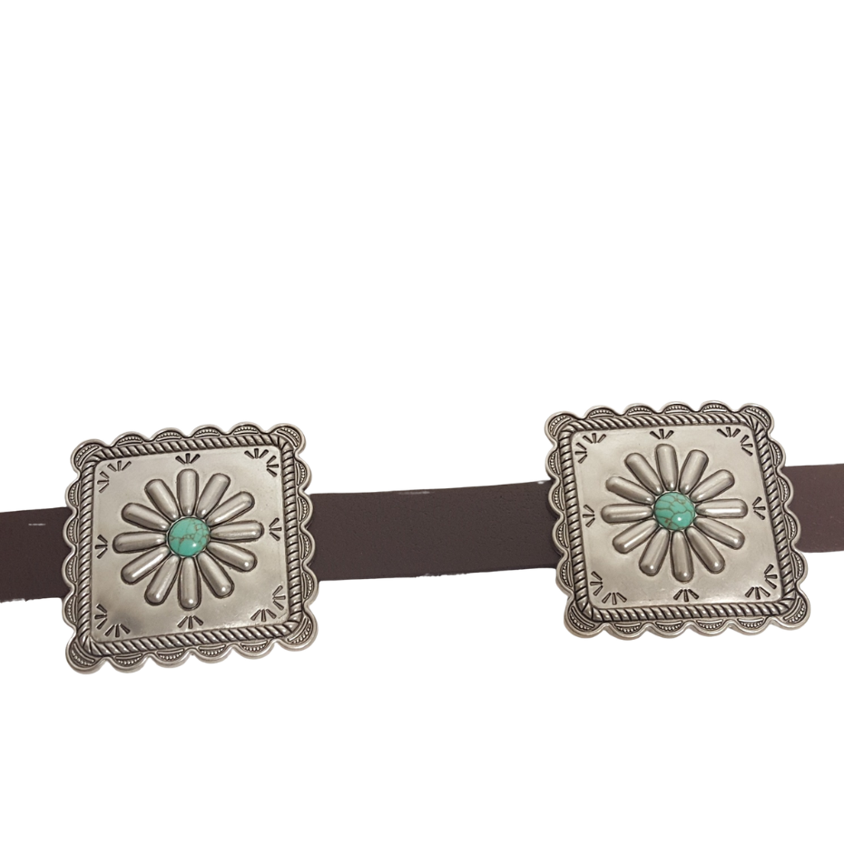 Concho: Square Floral Sliding Concho
