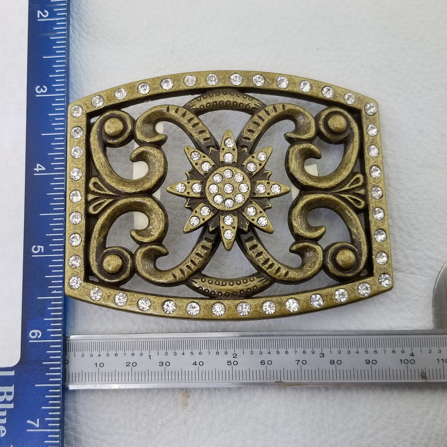 Buckle Sale: Western Crystal floral engraved design Belt Buckle
