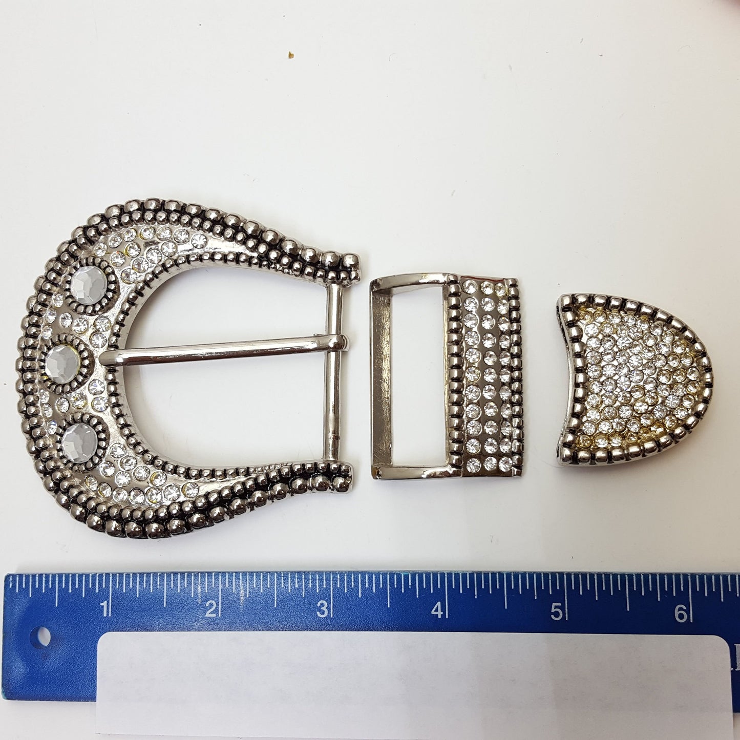 Buckle Sale: Western 3 pieces buckle set with crystal