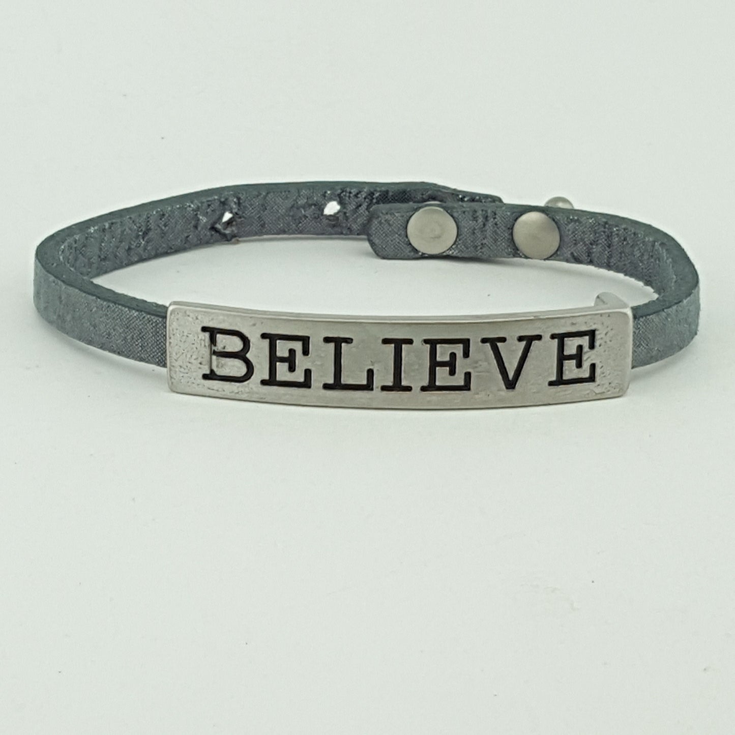 Bracelet: Inspired Leather band "BELIEVE"