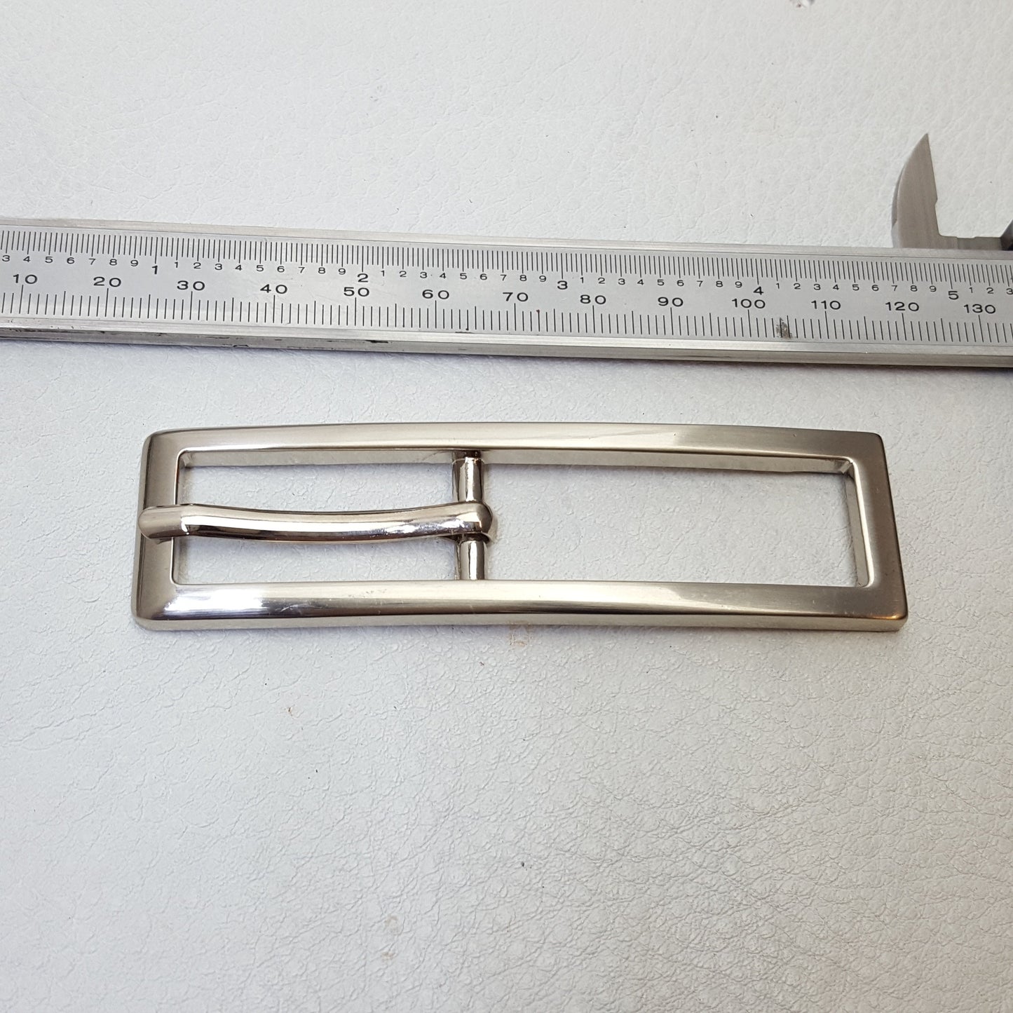 Buckle: Skinny Belt Buckle in brushed silver finish