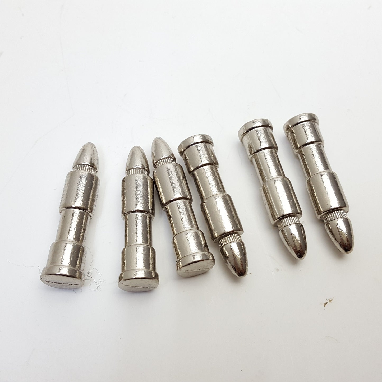 Pack of 6 pieces decorative fake silver bullet