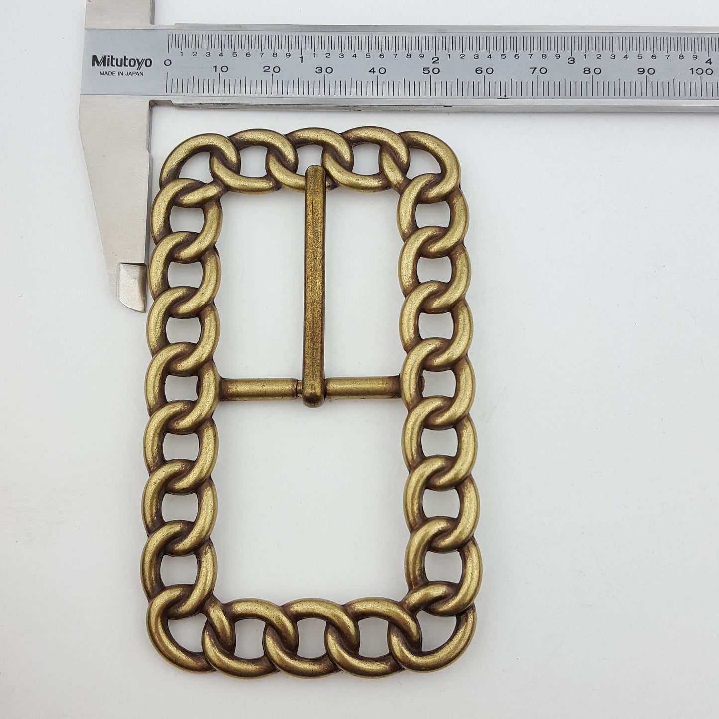 Buckle Sale: Rectangular brass center bar buckle