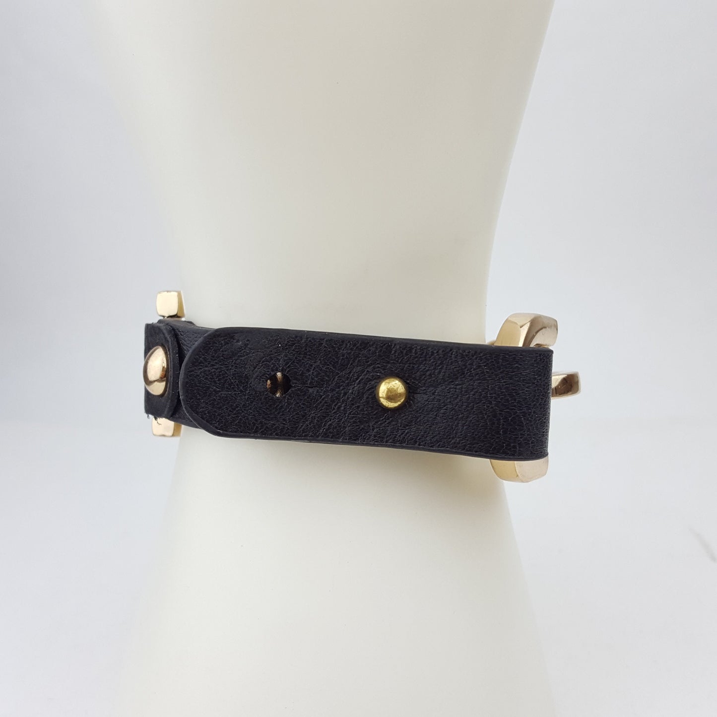 Bracelet Sale: Gold Chain Leather Bracelet