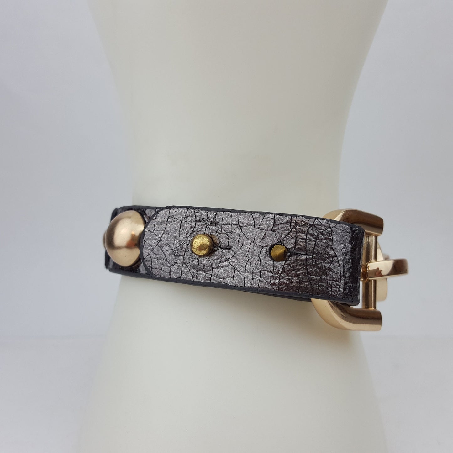 Bracelet Sale: Gold Chain Leather Bracelet