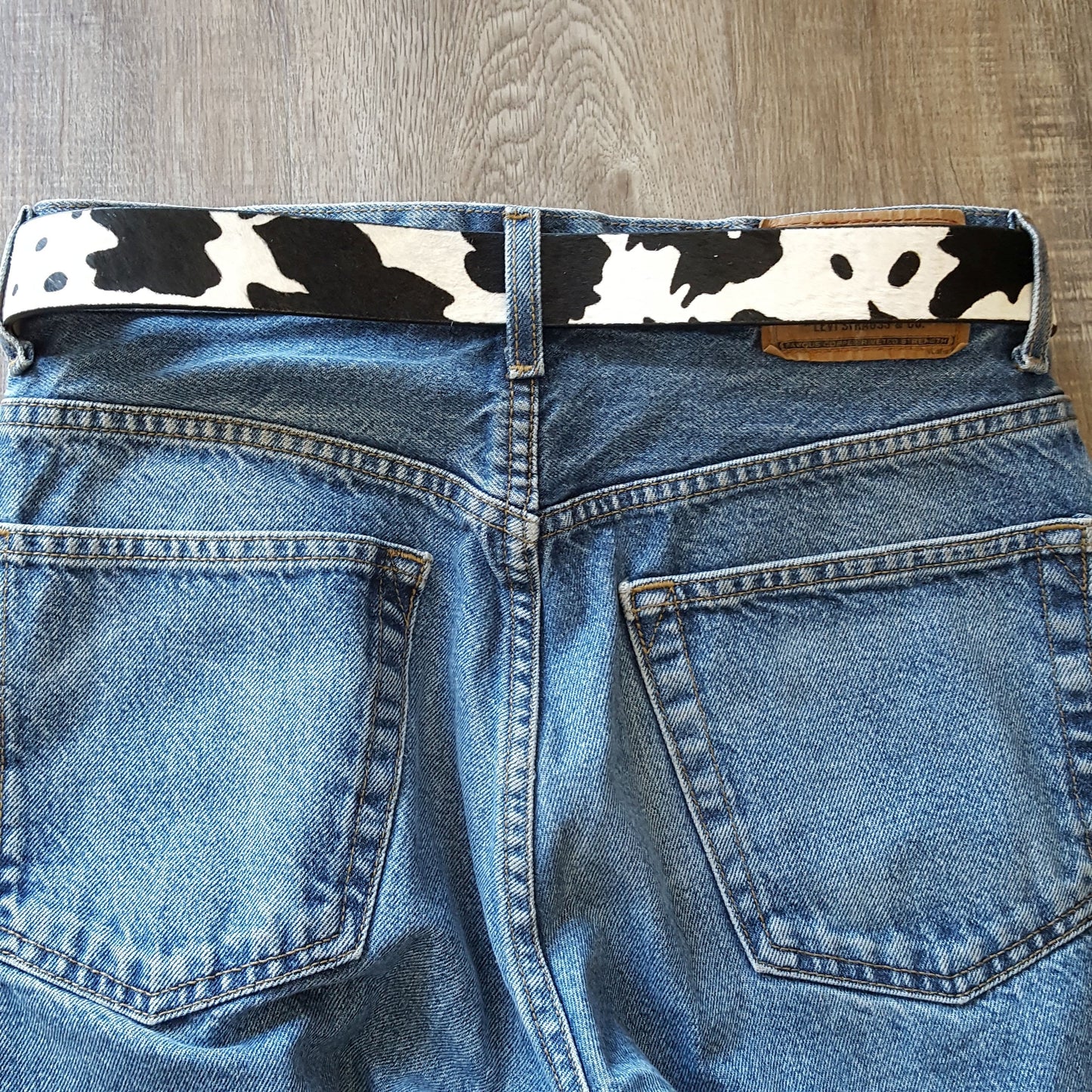 Belt: Genuine Cow Hair Leather Belt