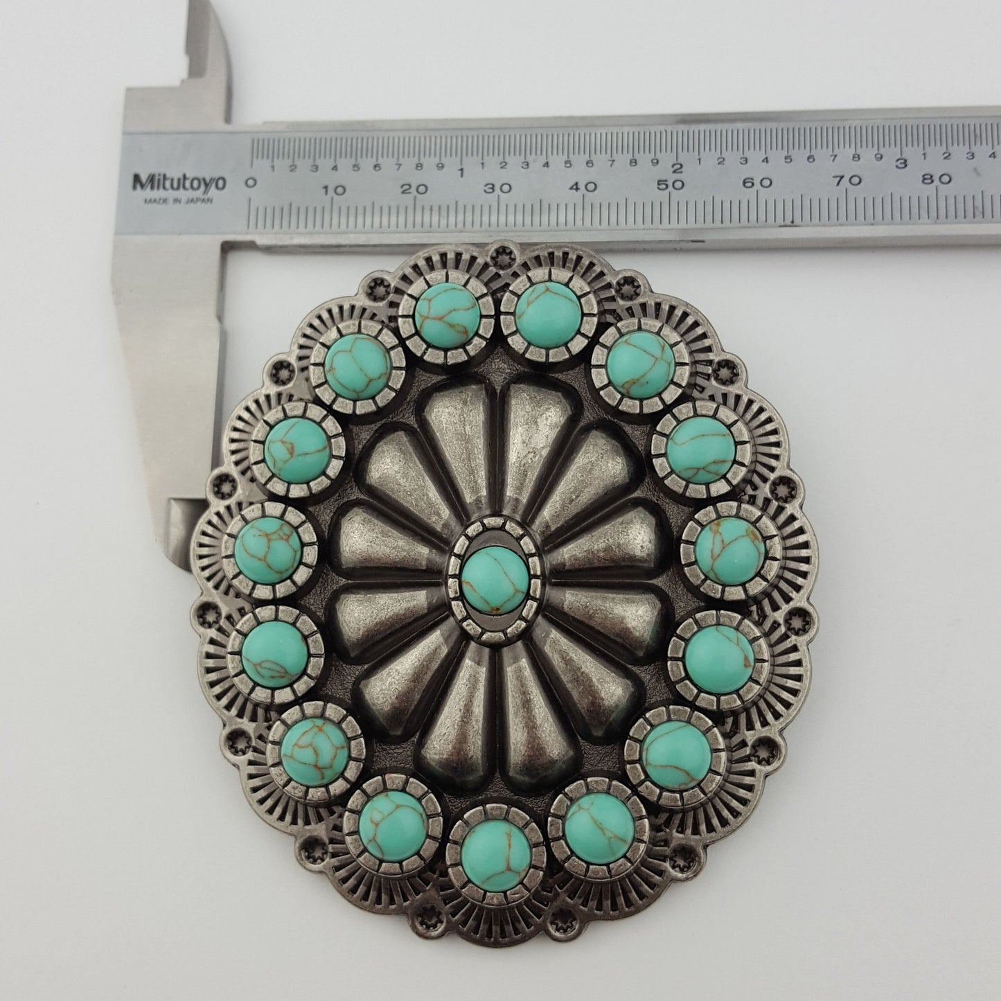 Buckle: Oval Western Turquoise Stone Belt Buckle