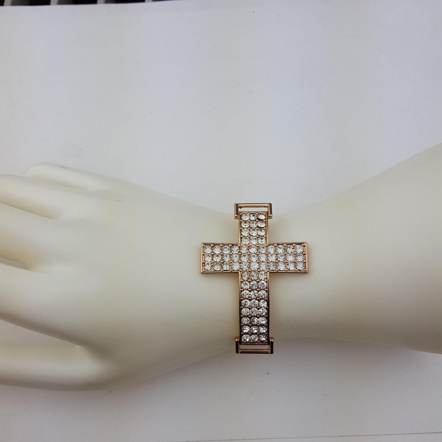 Bracelet Part: Gold Christian Cross Ornament for cuff