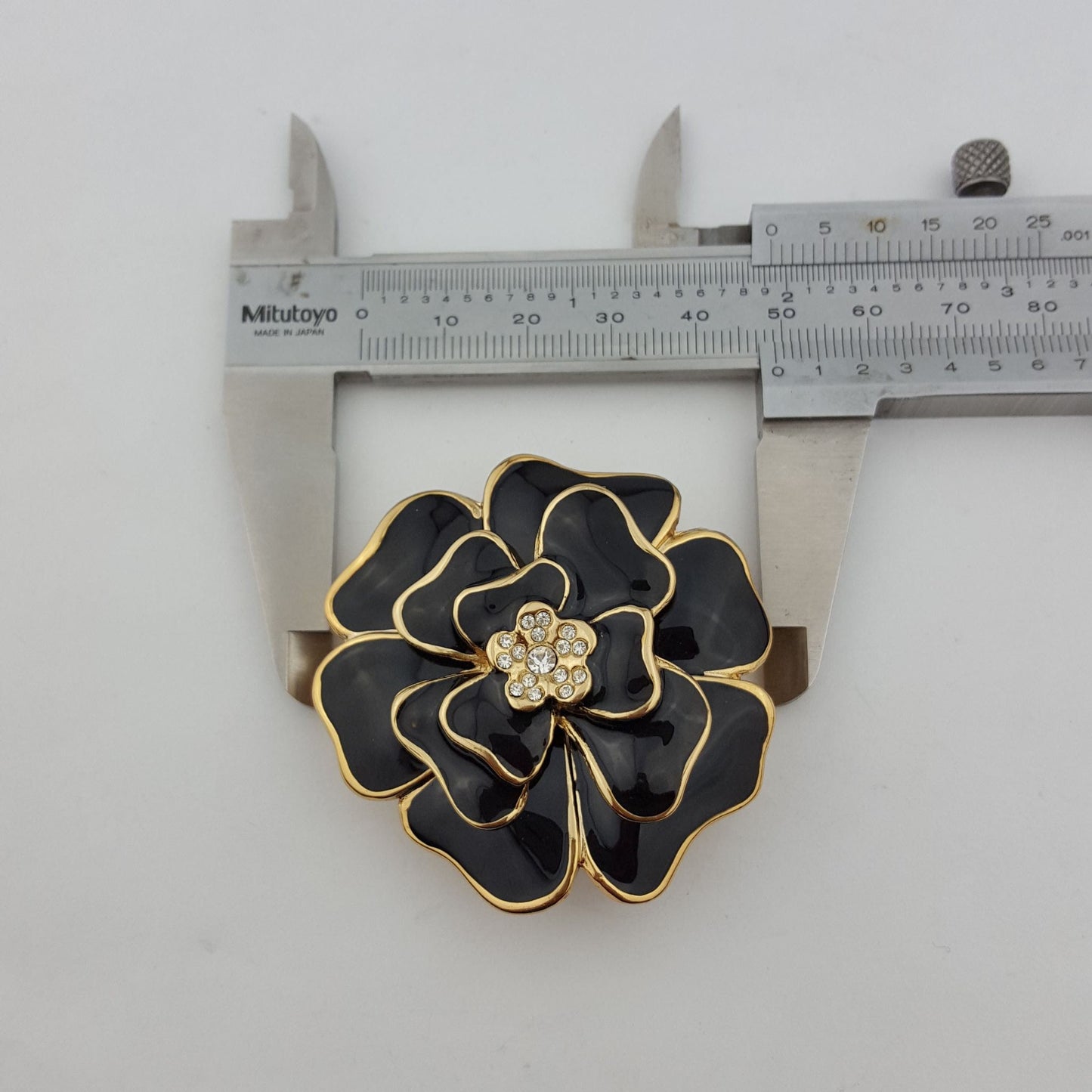 Buckle sale: Small Camellia Belt Buckle with Gold Trim