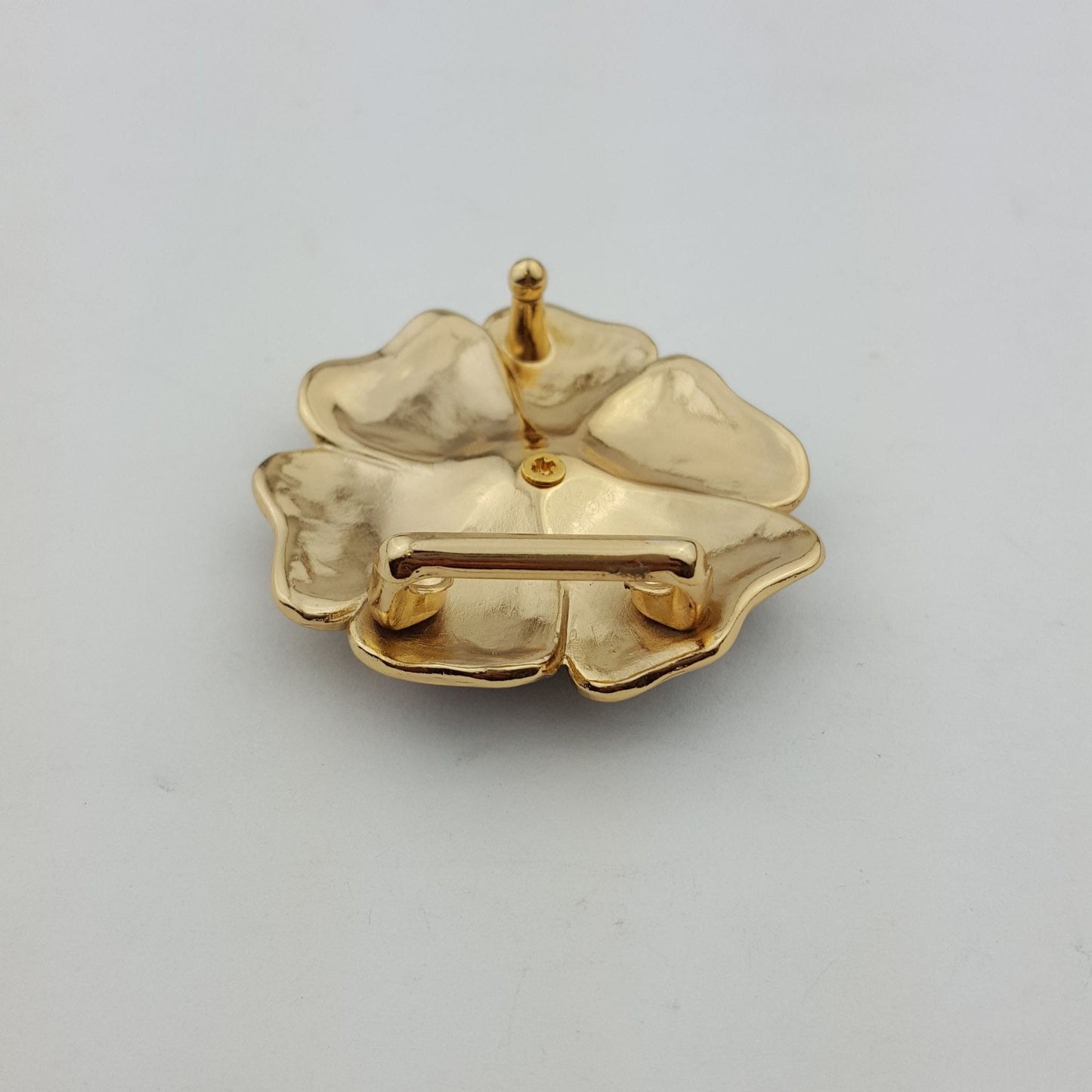 Buckle sale: Small Camellia Belt Buckle with Gold Trim