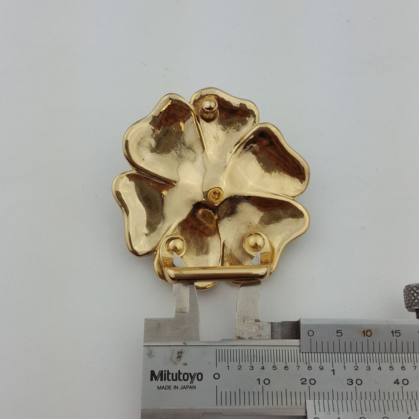Buckle sale: Small Camellia Belt Buckle with Gold Trim