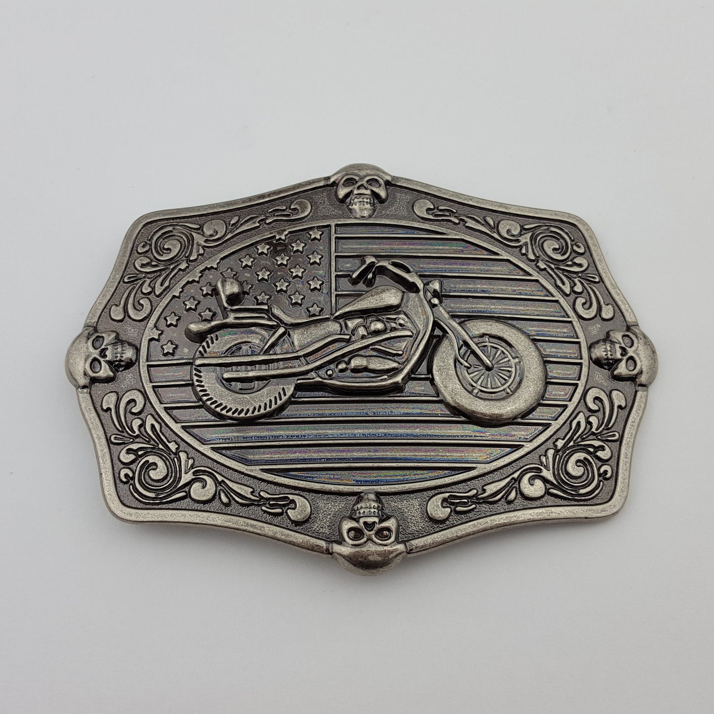 Buckle Sale: Shiny Dark Silver Biker Belt Buckle