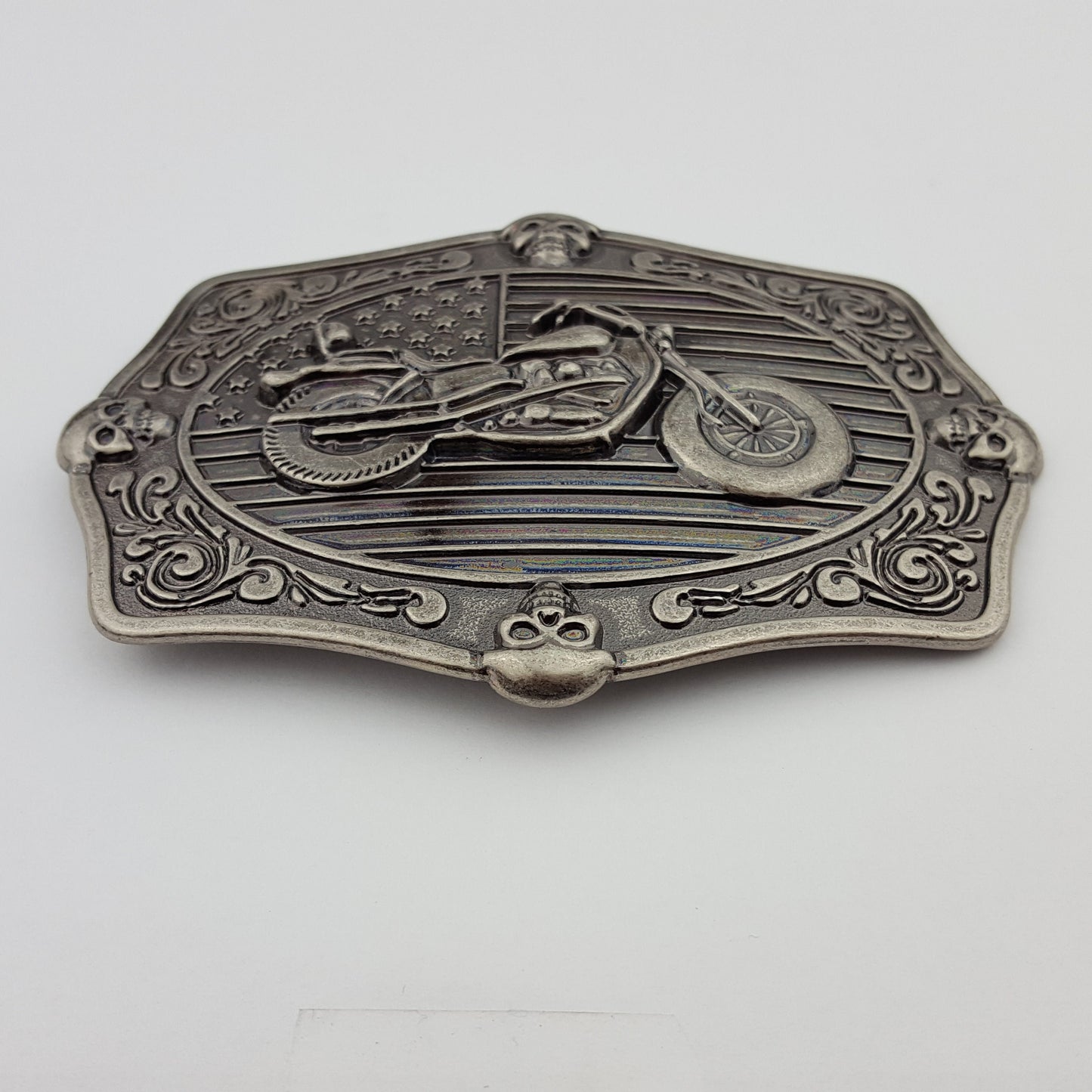 Buckle Sale: Shiny Dark Silver Biker Belt Buckle