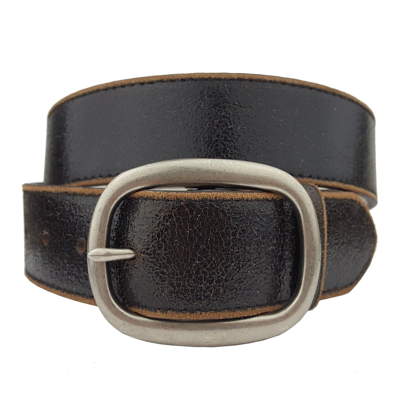 Belt: Vintage Leather belt with distress burnish edge