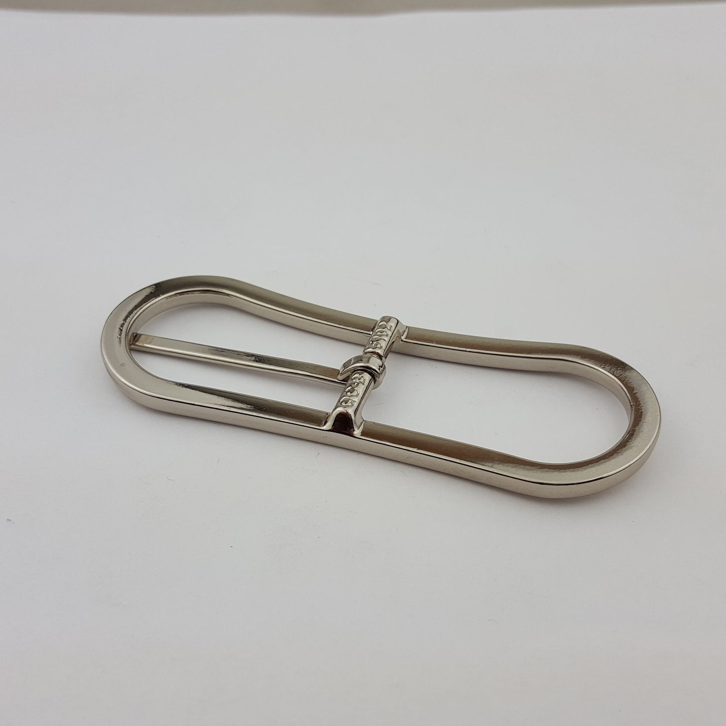 Buckle sale: Oblong Skinny Belt Buckle in Shiny silver finish