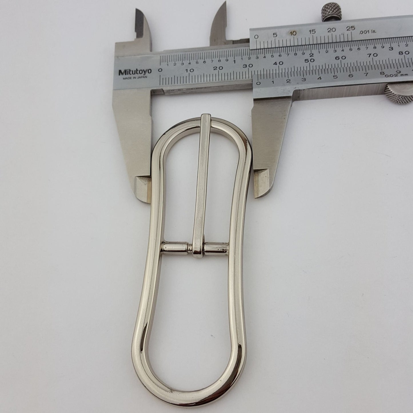 Buckle sale: Oblong Skinny Belt Buckle in Shiny silver finish