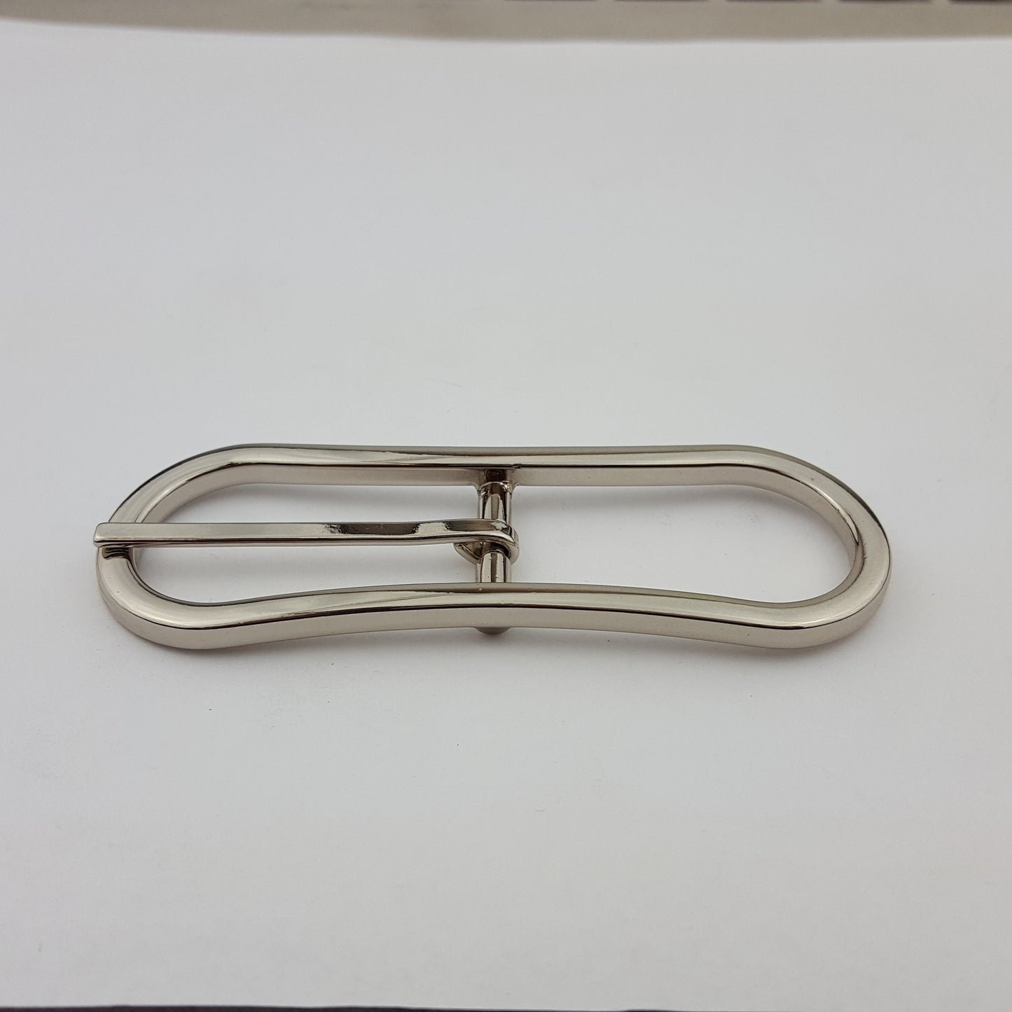 Buckle sale: Oblong Skinny Belt Buckle in Shiny silver finish