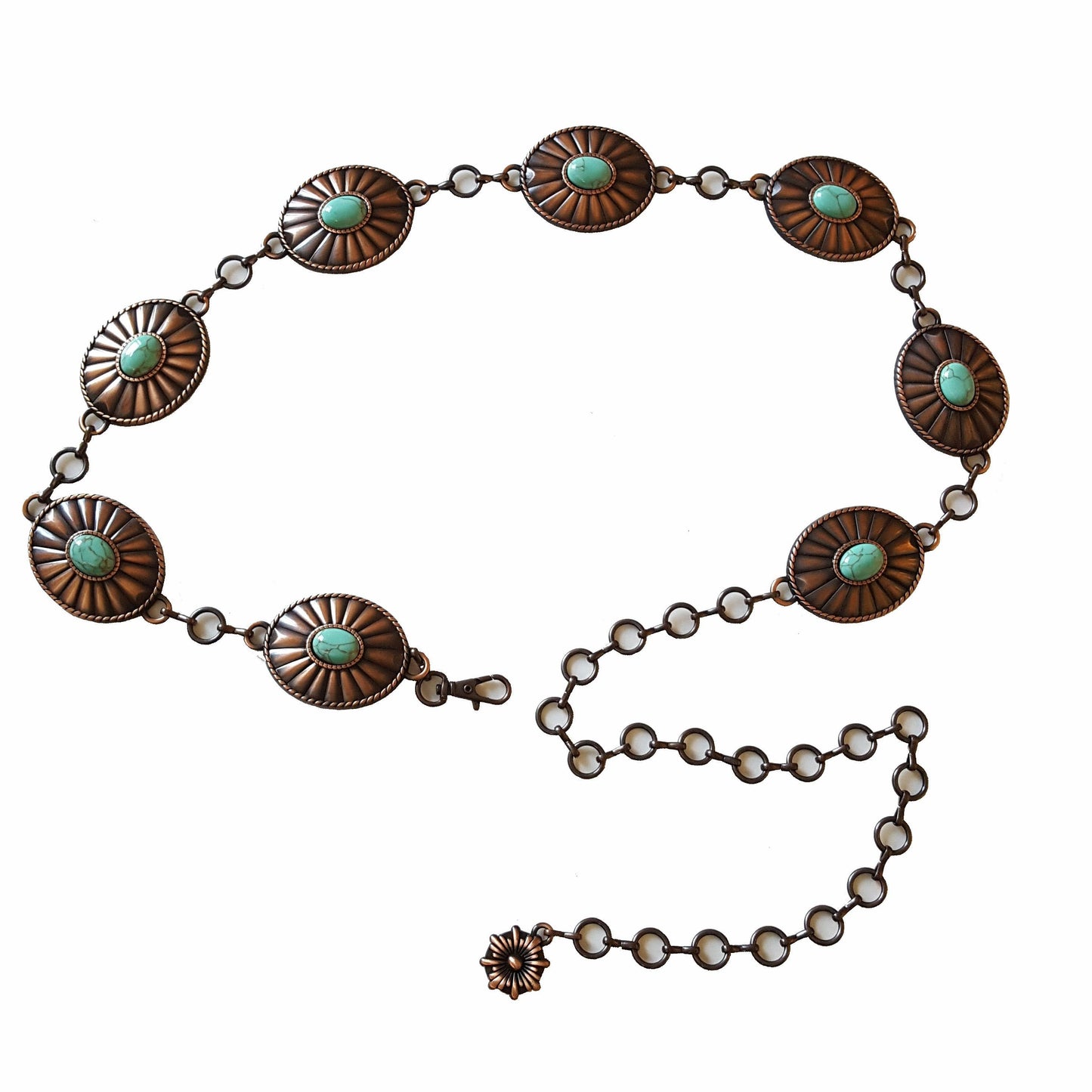 Chain belt: Popular Western Style Concho Chain Belt in Copper
